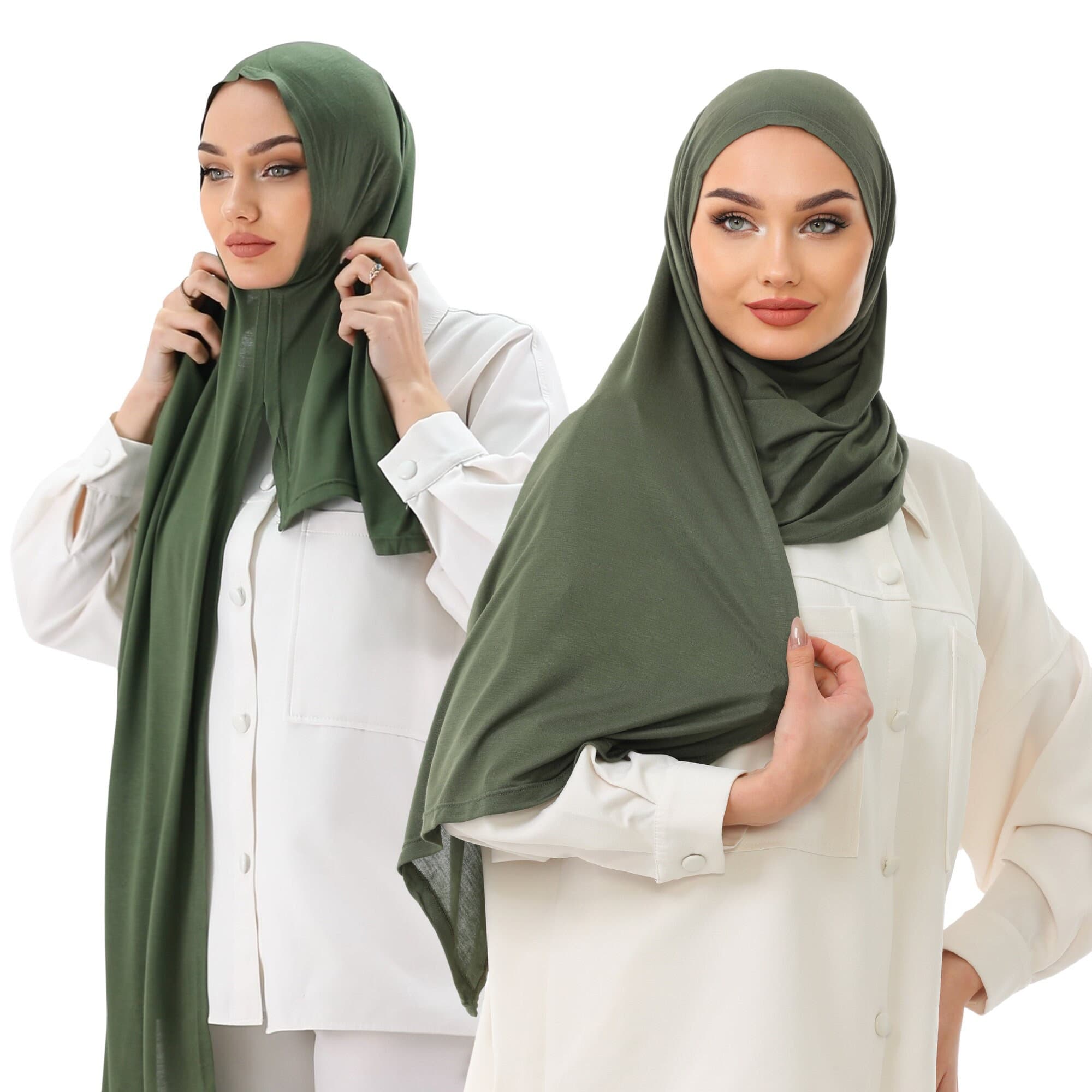 Buy 2 Get 1 FREE, Long Jersey Hijab, Ready To Wear Soft Scarf, Viscose Lycra Blend