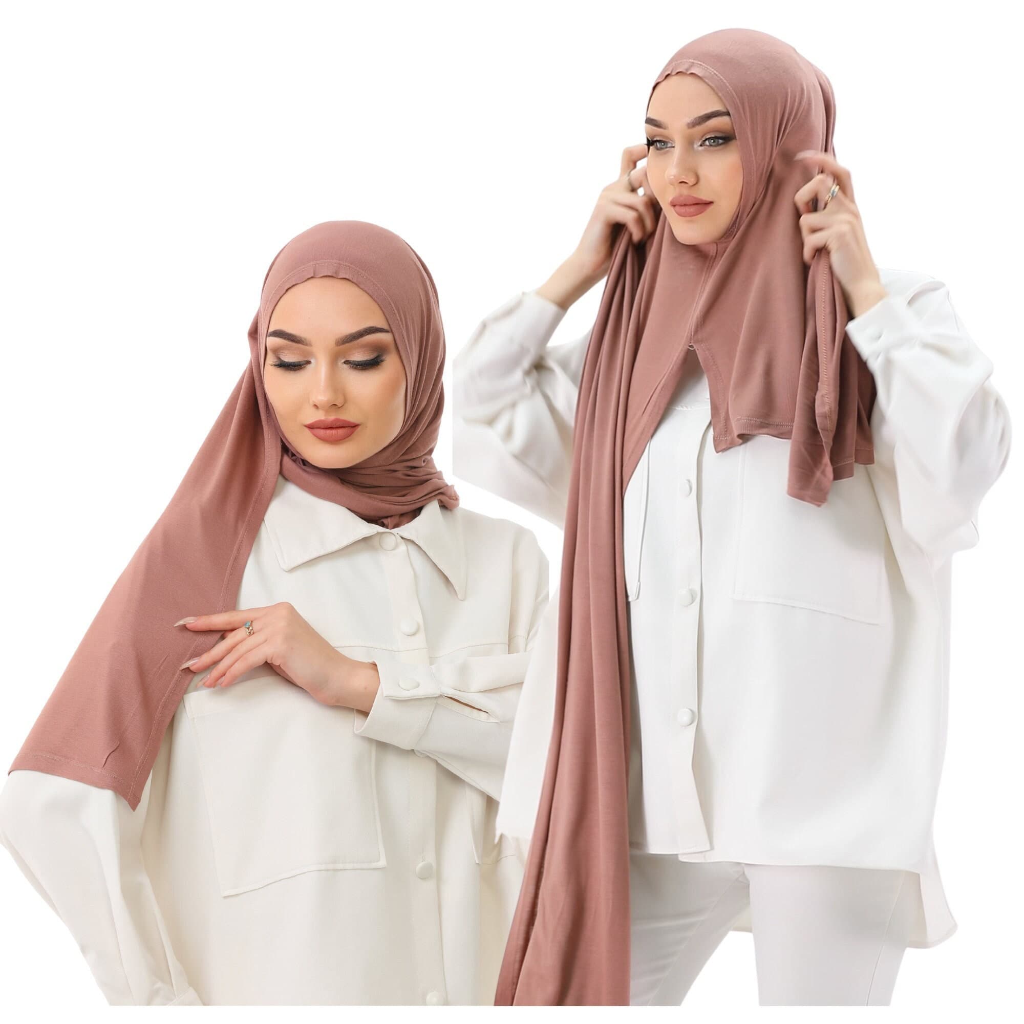 Buy 2 Get 1 FREE, Instant Jersey Hijab, Soft Viscose Lycra Wrap, Ready To Wear Scarf