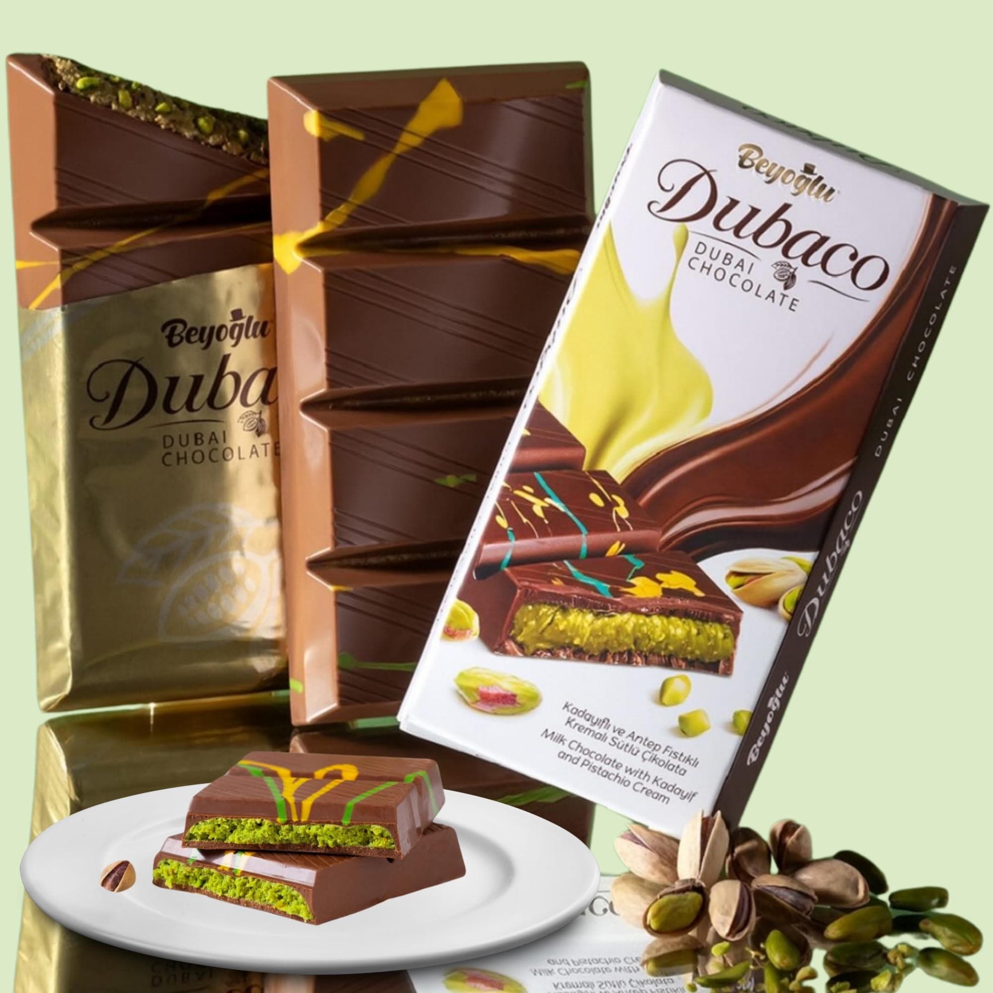 Luxury Dubai Chocolate Bar with Pistachio Cream (7 oz - 200gr) - image 5