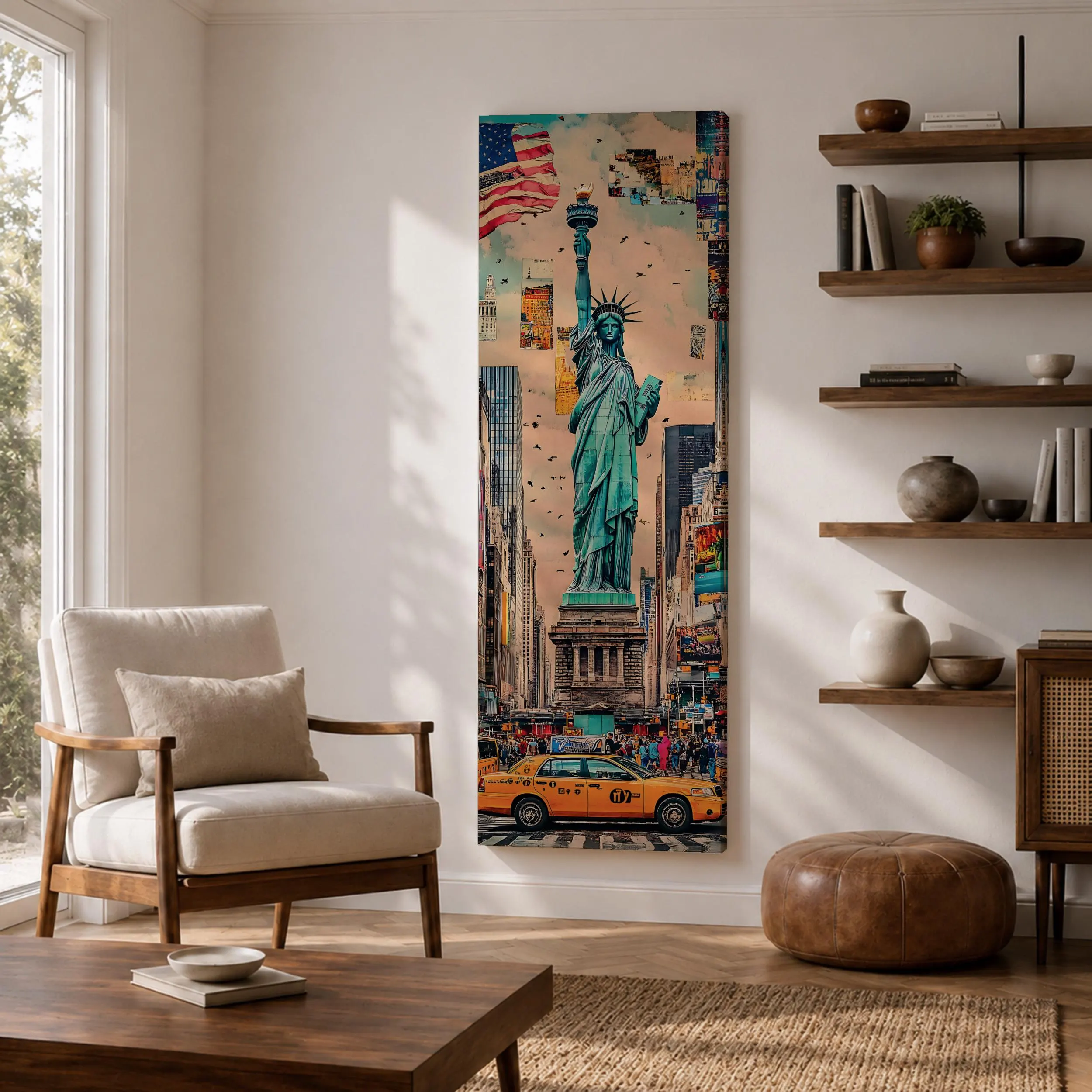 Tall Narrow Statue of Liberty Wall Art, New York Canvas Print, NYC Vertical Decor - image 3