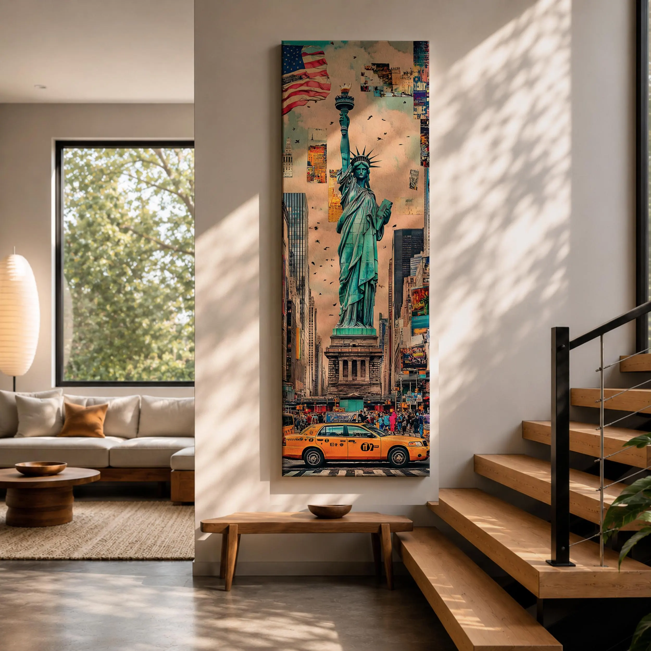 Tall Narrow Statue of Liberty Wall Art, New York Canvas Print, NYC Vertical Decor - image 4