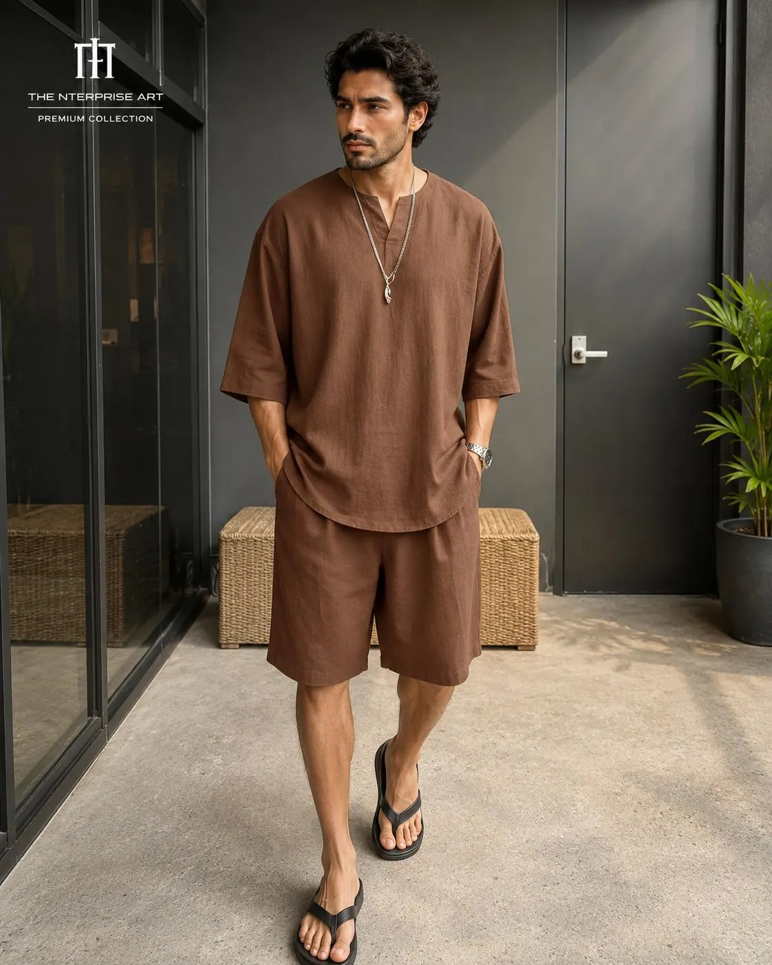 Men's Linen Short Set | Summer Lounge Wear, Casual Vacation Outfit, Custom Made