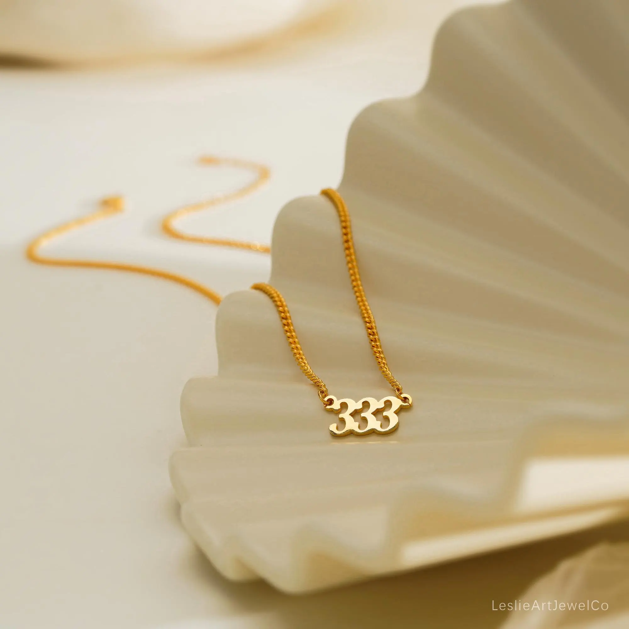 Custom Angel Number Necklace with Curb Chain, 444, 333, 222 Spiritual Angel Number, Lucky Date Necklace, Number Year Necklace, Mothers Gift - image 3