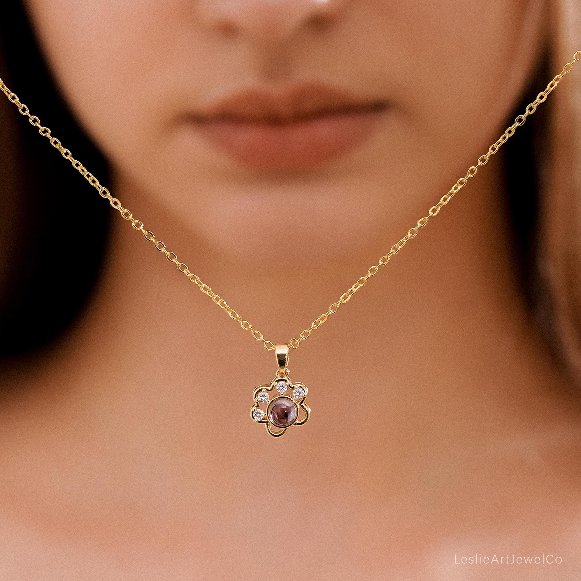 Personalized Paw Projection Necklace, Custom Picture Inside Jewelry, Pet Picture Jewelry, Pet Memorial Necklace, Trendy Friend Gift for Mom - image 5