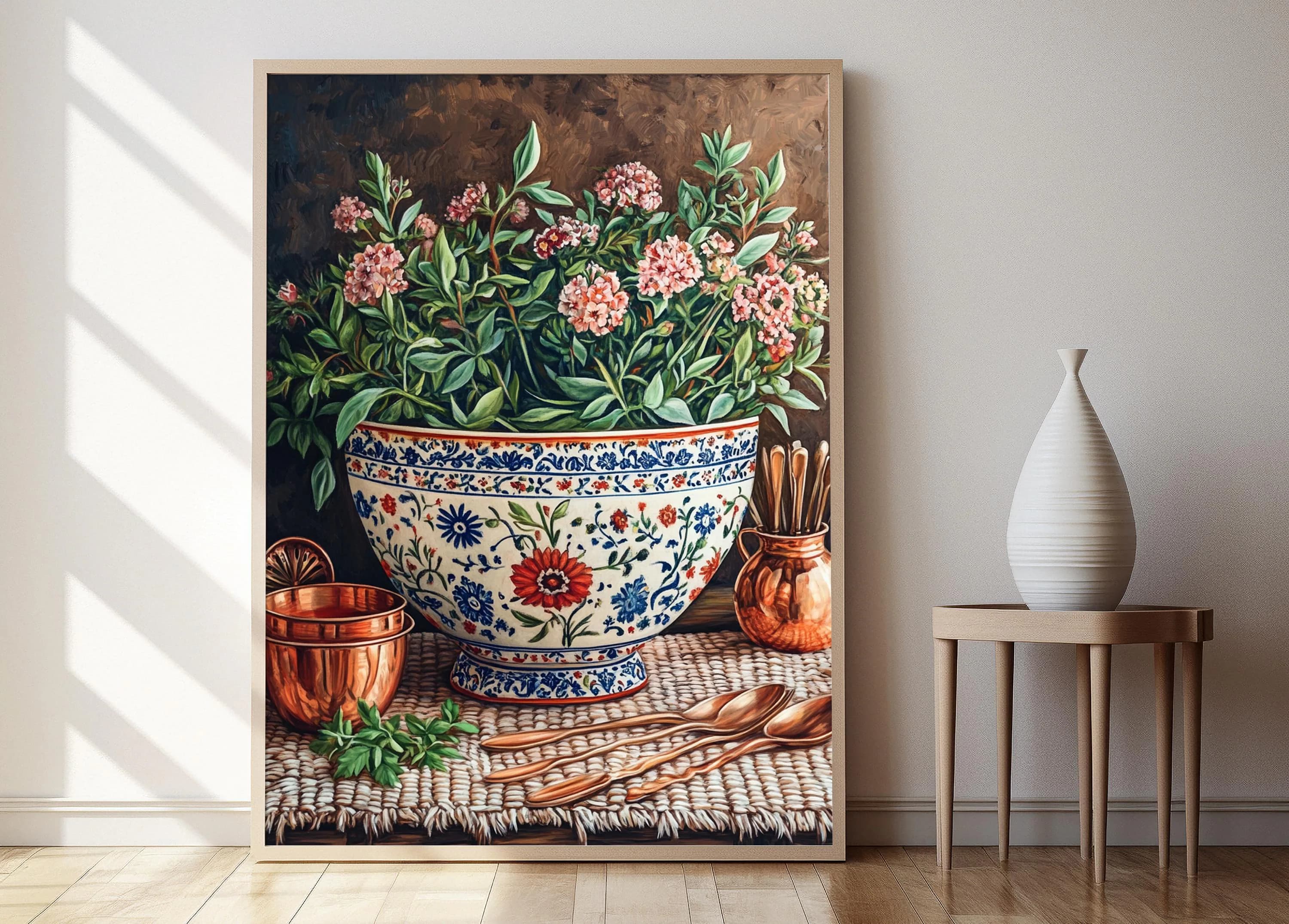 Azerbaijani Ceramic Bowl Ornament Art Print, Traditional Kitchen Decor Poster - image 5