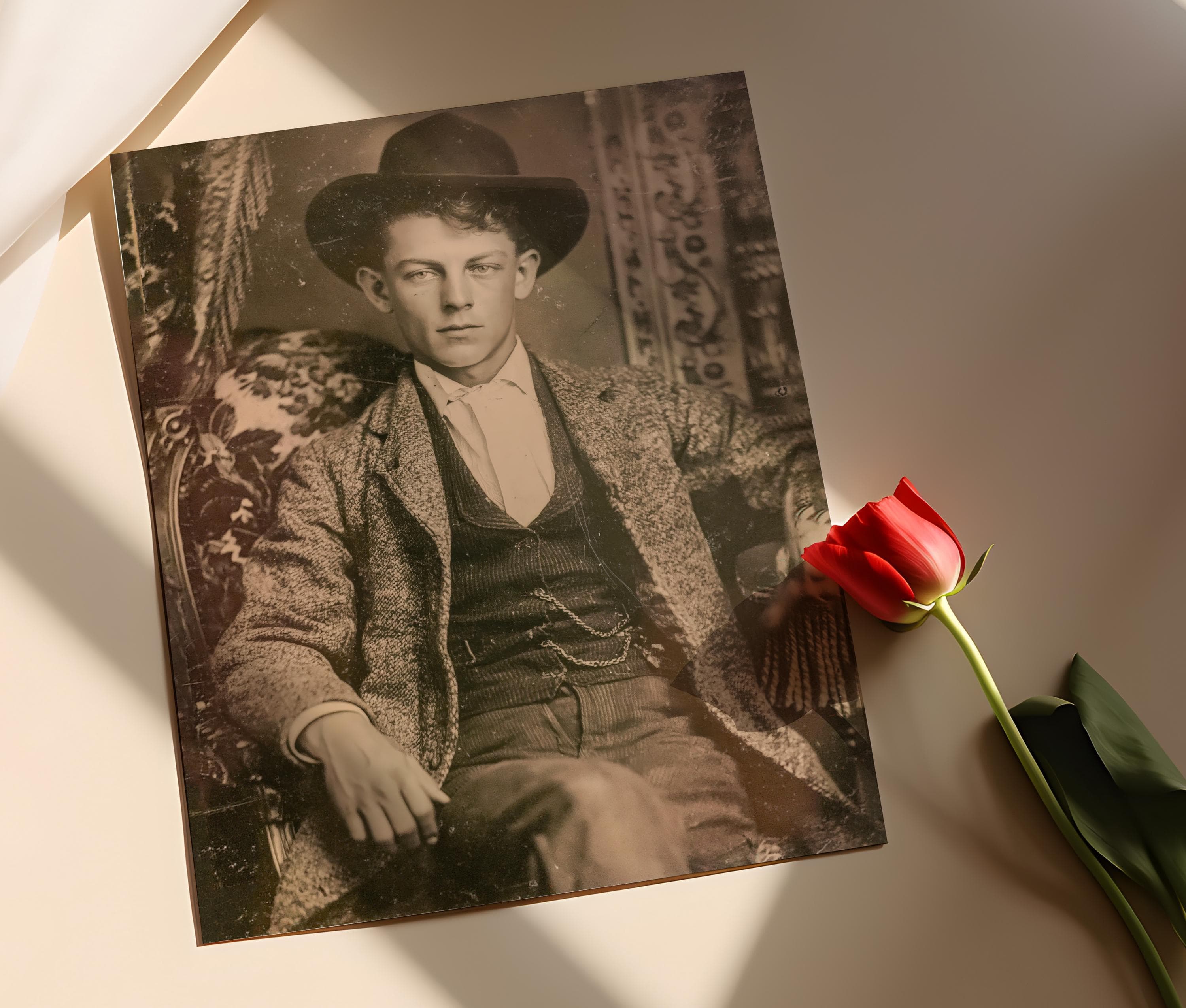 Jesse James Vintage Portrait Print, American Frontier Outlaw Wall Art - image 3