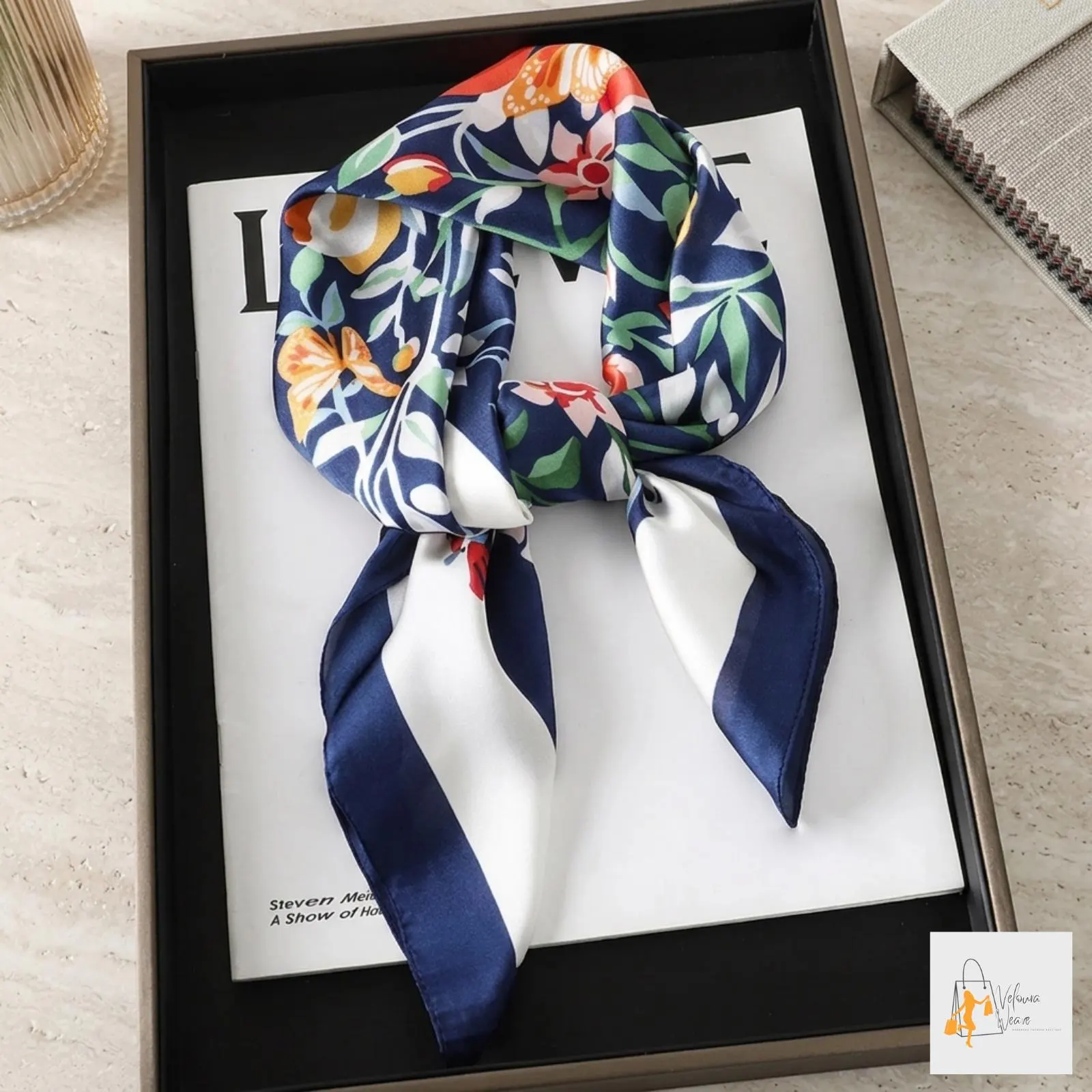 polyester Square Satin Scarf Women Hijab Hair Band Neckerchief Headband Fashion Wrap Bandana