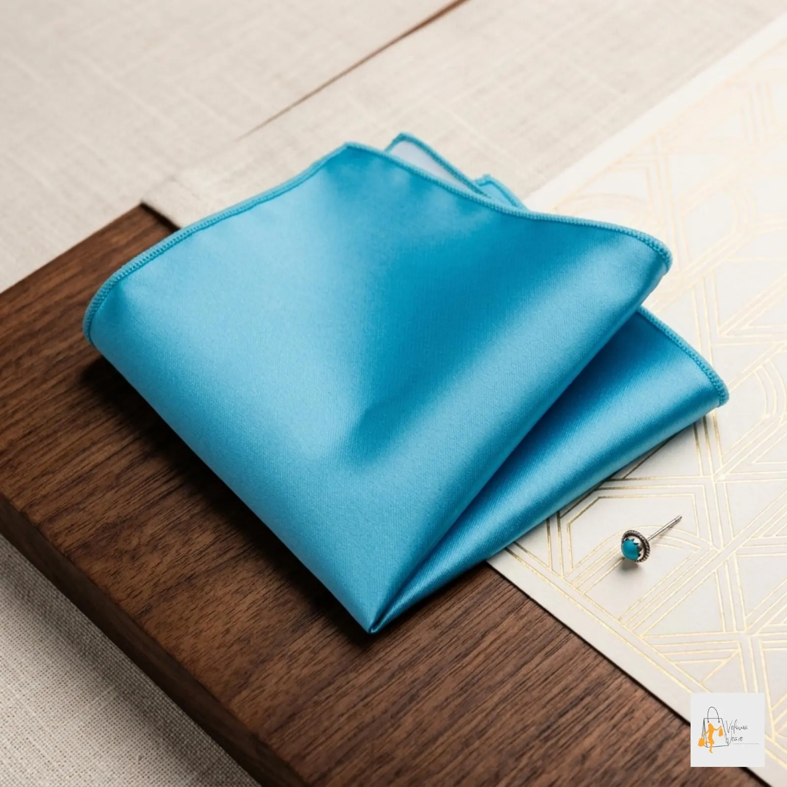 Silk feel satin scarf for blazer pocket