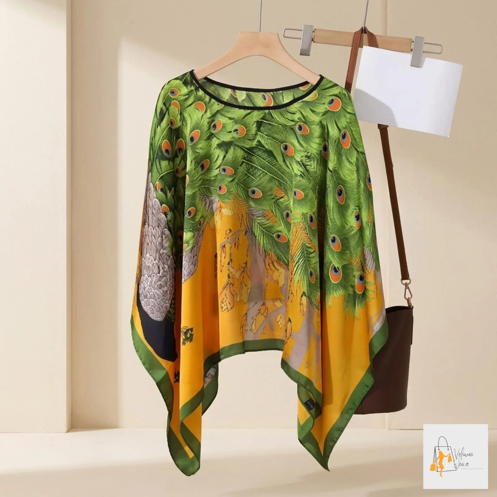 Aurevia Chiffon Beach Cover Up Women Bikini Shawl Loose Summer Kaftan Poncho Blouse