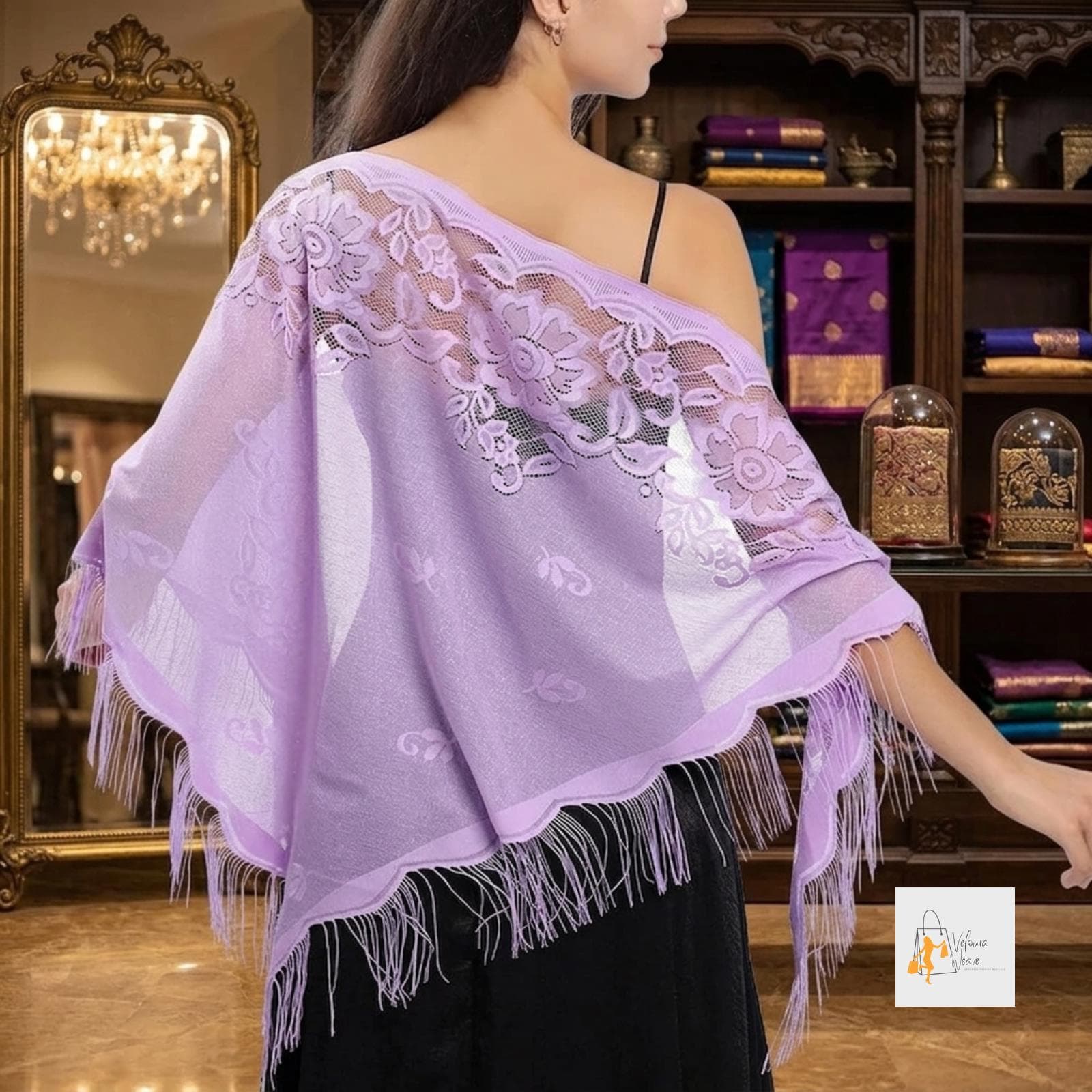 Triangle scarf styled for a special celebration or event