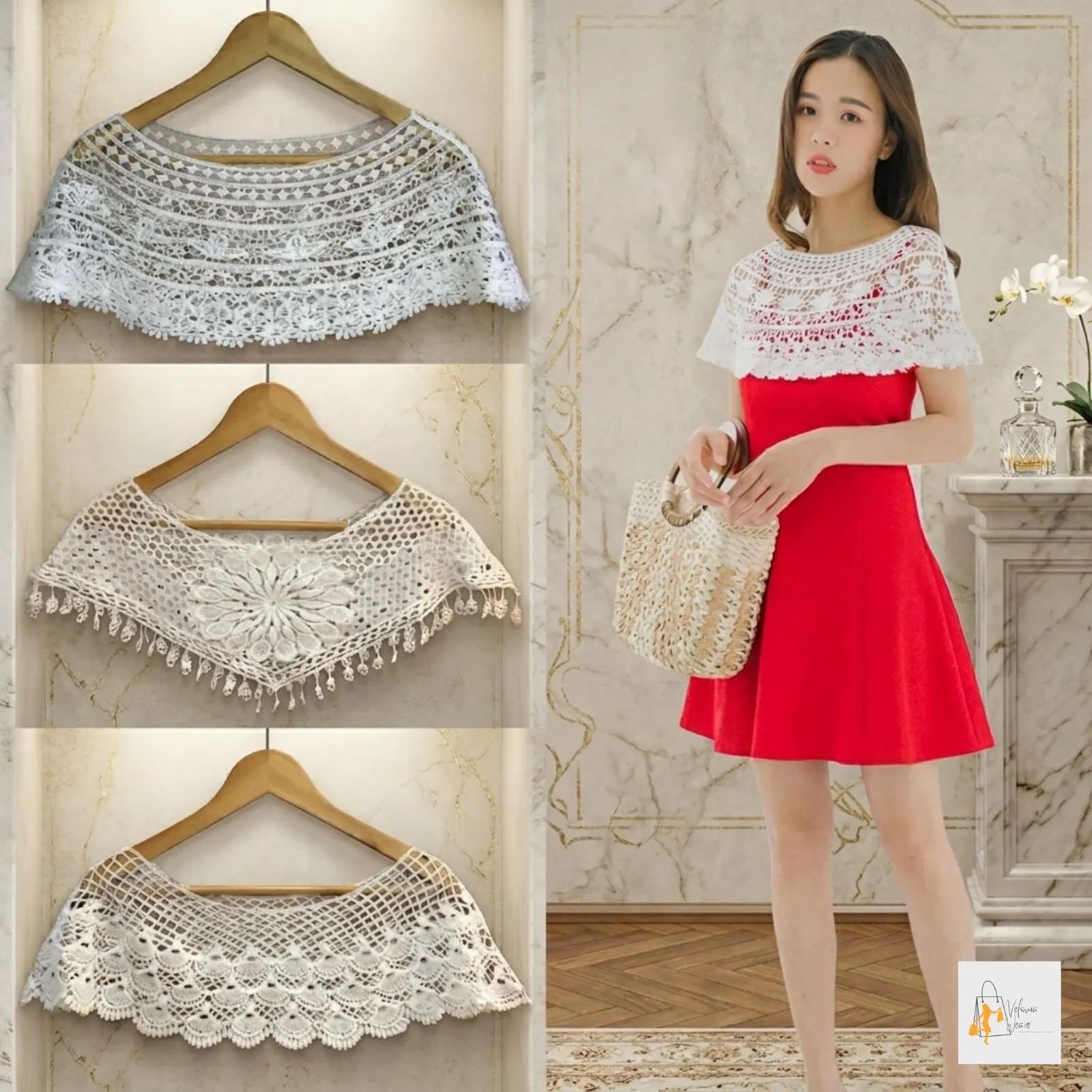 Soft knit lace shawl for party outfit