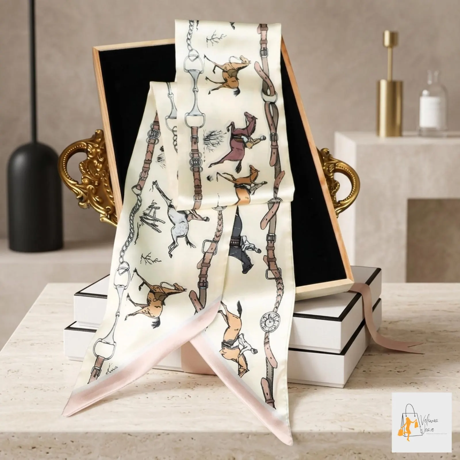 stylish horse scarf women headband hair ribbon fashion accessory