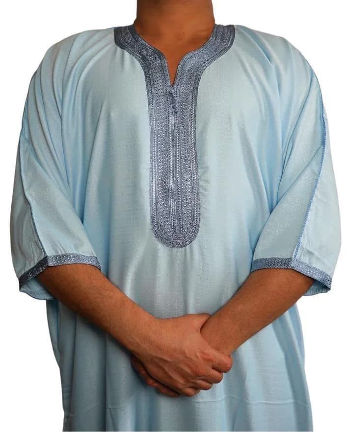 Moroccan Gandoura, Jubbah Djellaba Kaftan Eid Ramadan Kandura Kamees Men Moroccan Style