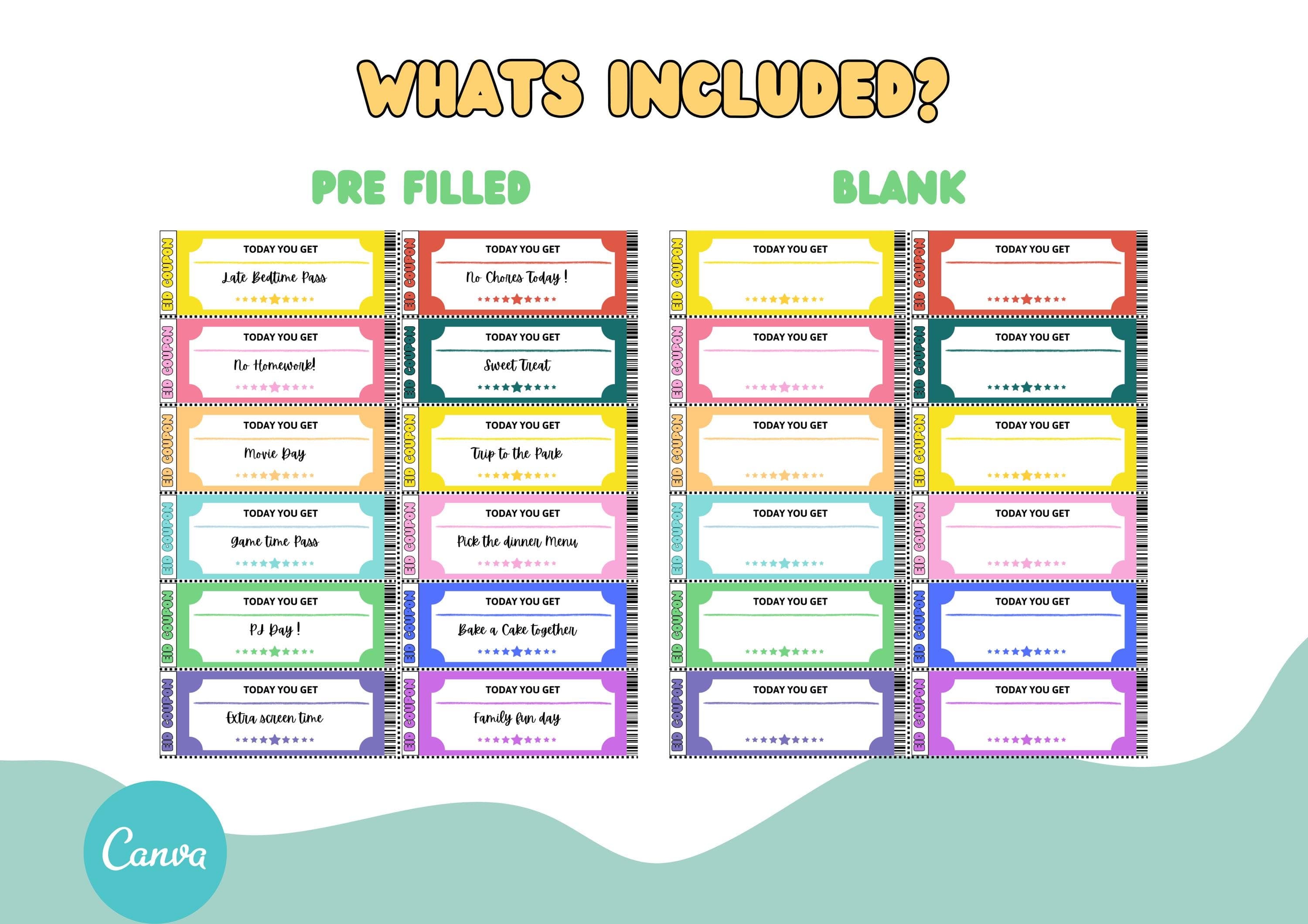 Eid Mubarak Reward Coupons | Islamic Kids Gift (Printable A4 Sheet) - image 3