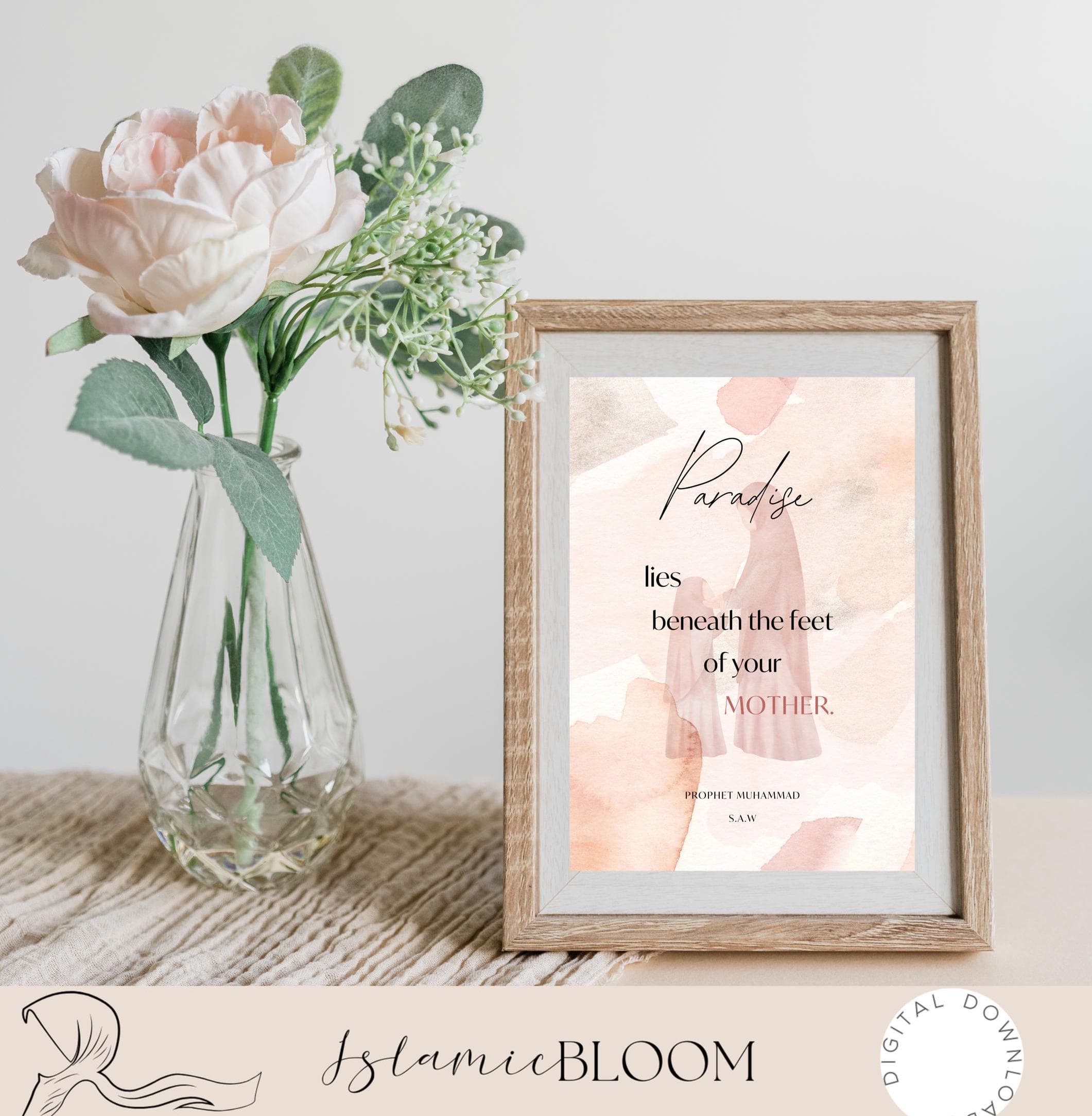 Islamic Mother's Day Wall Art | Paradise Hadith Print (Digital Download)