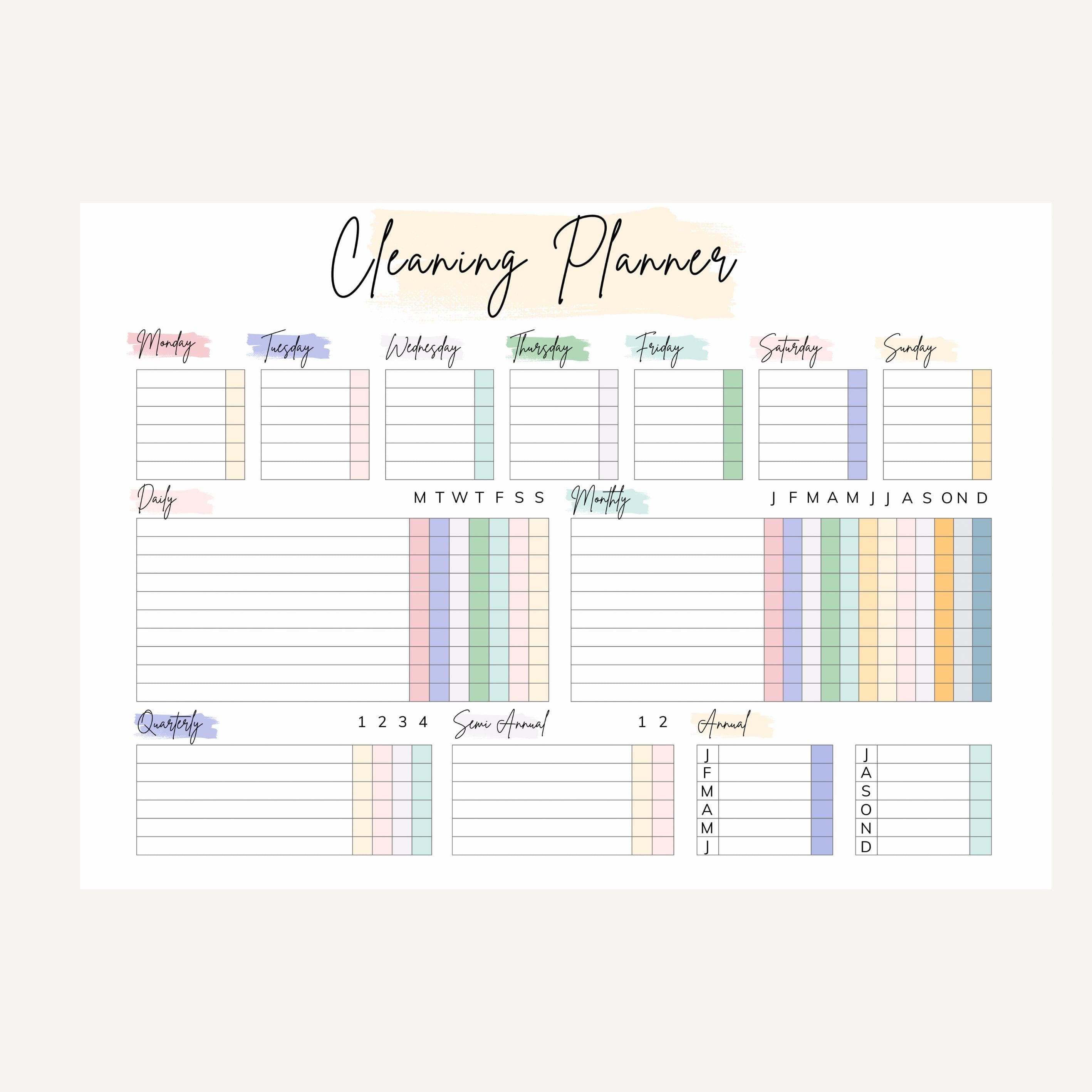 Editable Cleaning Planner: Pre-Filled & Blank Chore Schedule (PDF Download) - image 3