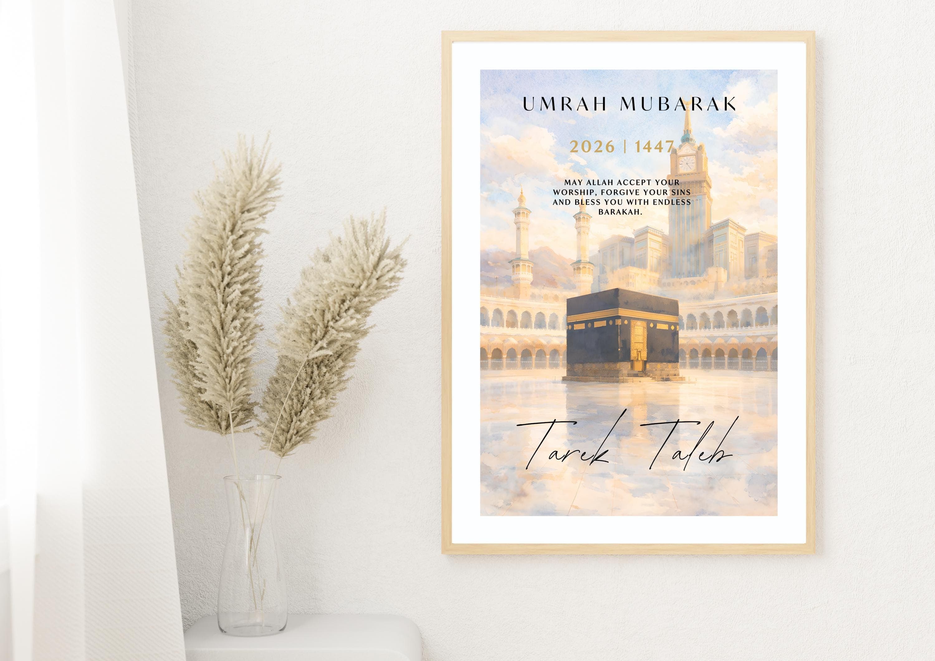 Personalised Umrah Mubarak Print | Custom Hajj Mubarak Option | Islamic Gift | Digital Download - image 3
