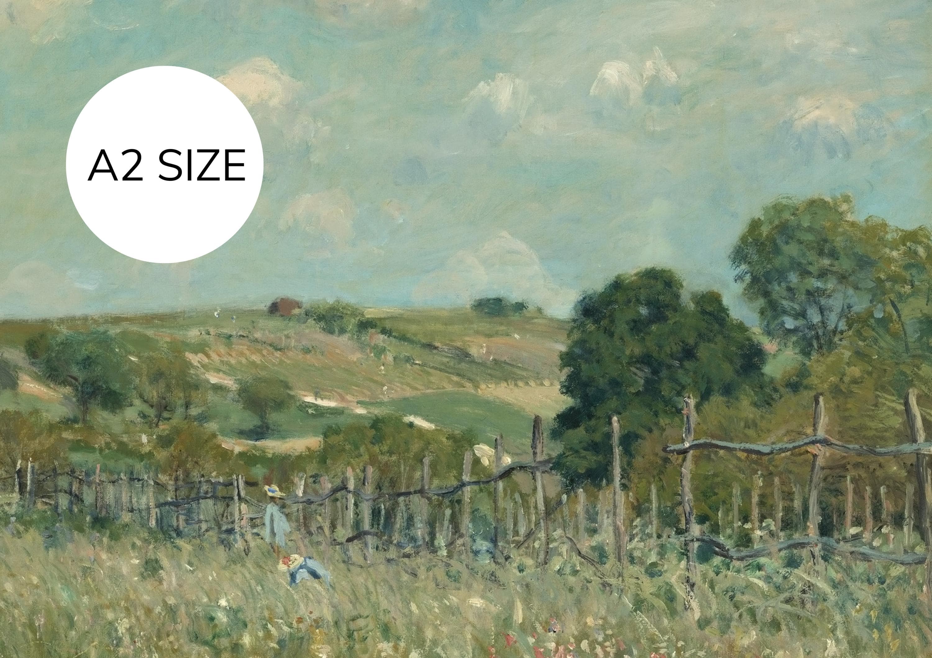 Vintage Countryside Oil Painting - Rustic Landscape Art Print (Digital Download) - image 5