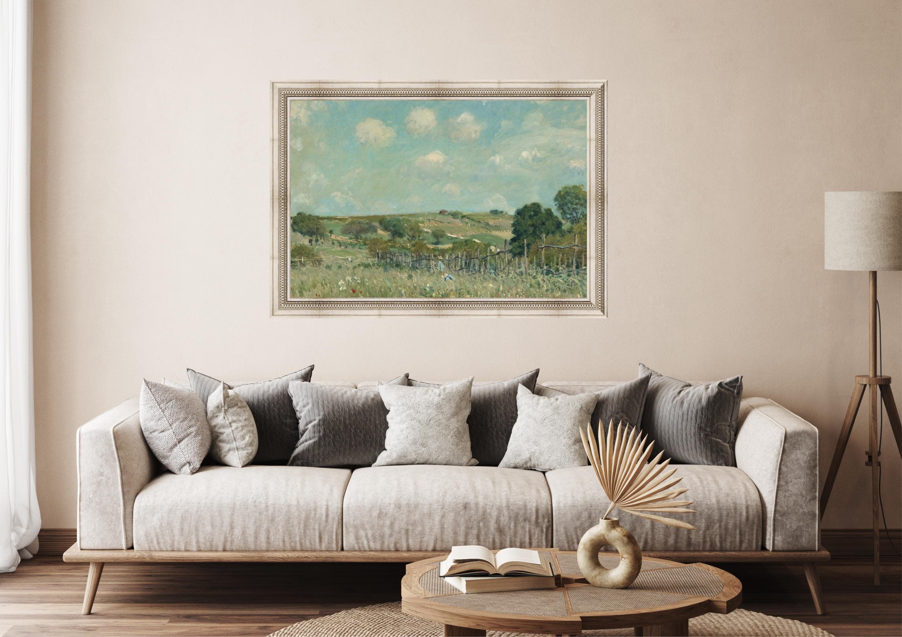 Vintage Countryside Oil Painting - Rustic Landscape Art Print (Digital Download) - image 3