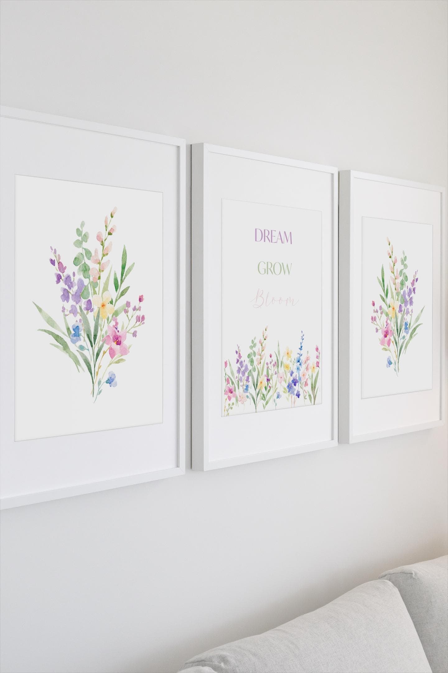 Wildflower Nursery Art Set: Watercolor Floral Prints (Digital Download) - image 3