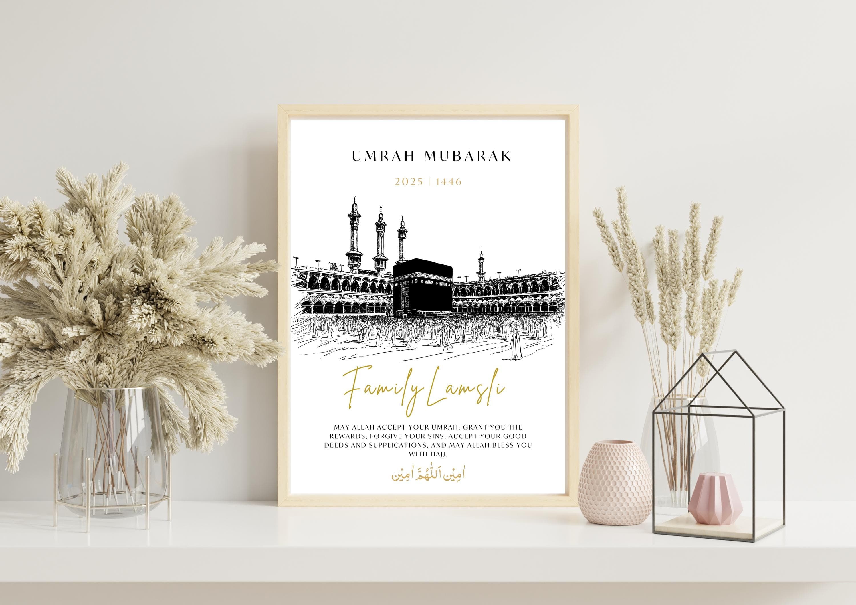 Personalised Umrah Mubarak Print | Kaaba Islamic Gift (Digital Download) Bestseller - image 4