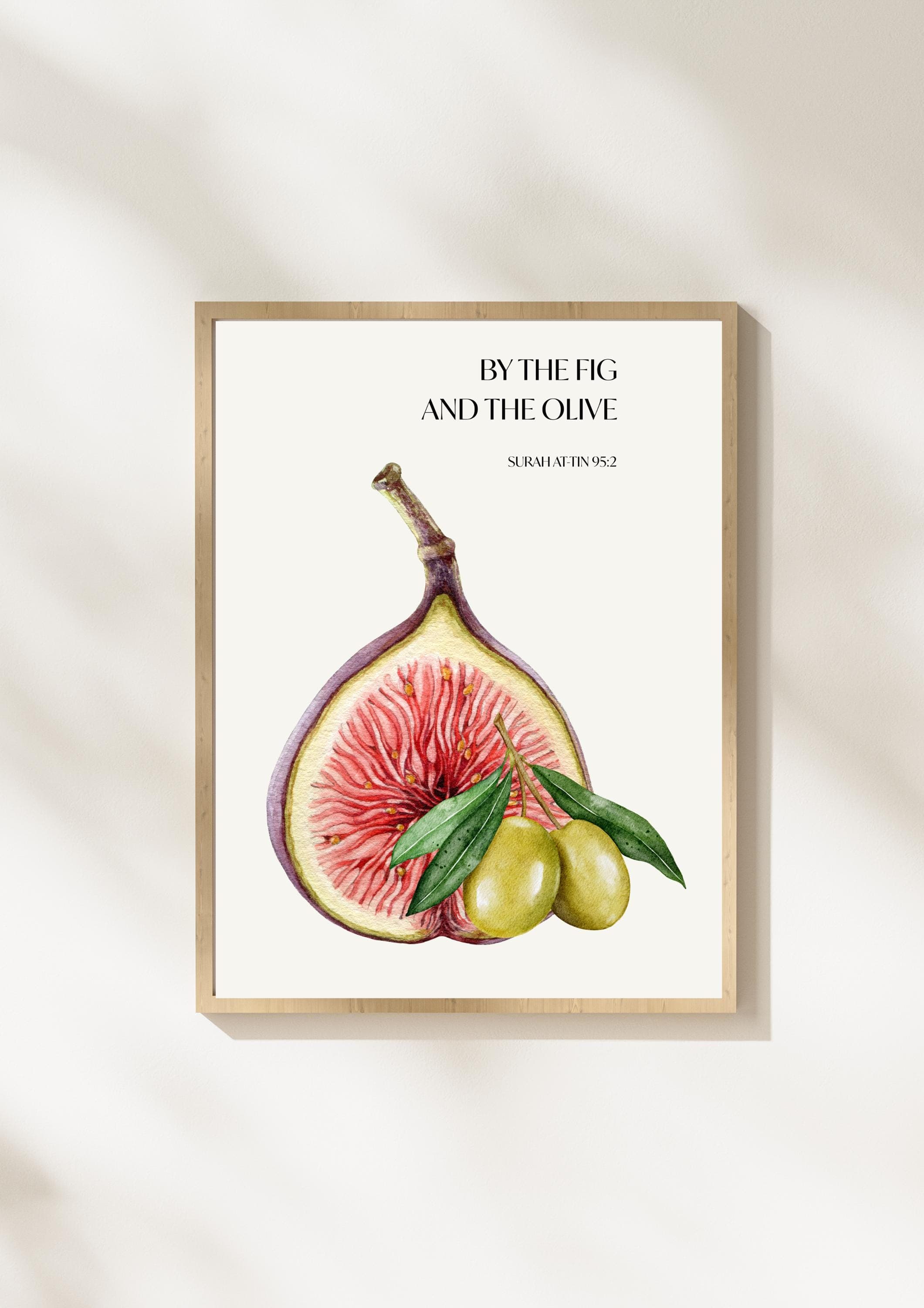 Islamic Ramadan Kitchen Print | Fig and Olive, Quran Botanical Art (Digital Download)