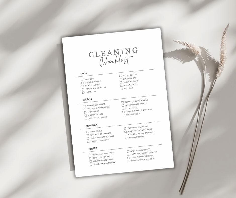 Editable Cleaning Checklist: Minimalist Chore List Canva Template (Digital Download) - image 3