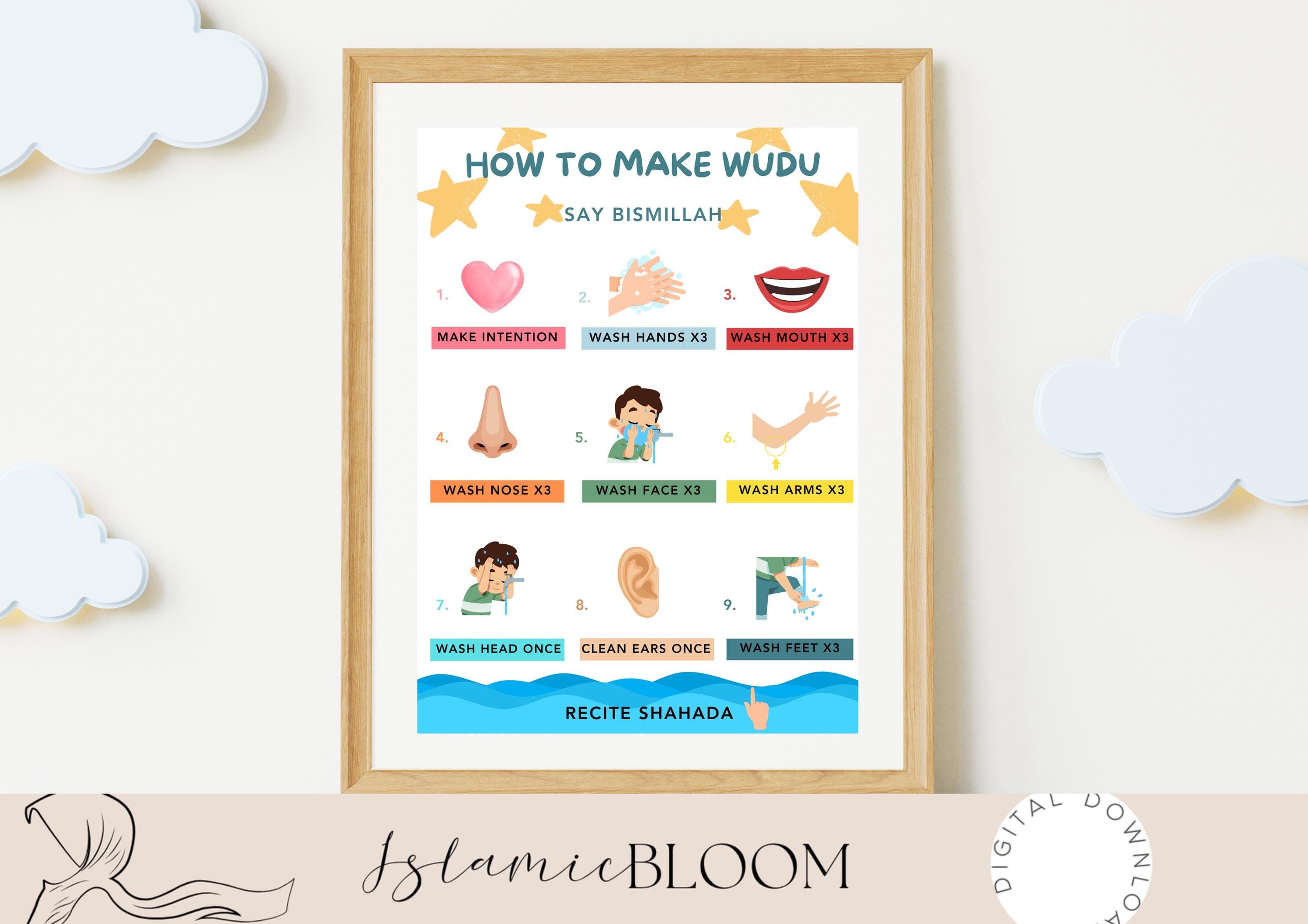 Wudu Steps Guide | Islamic Kids Learning, Muslim Beginners (Digital Download) - image 3