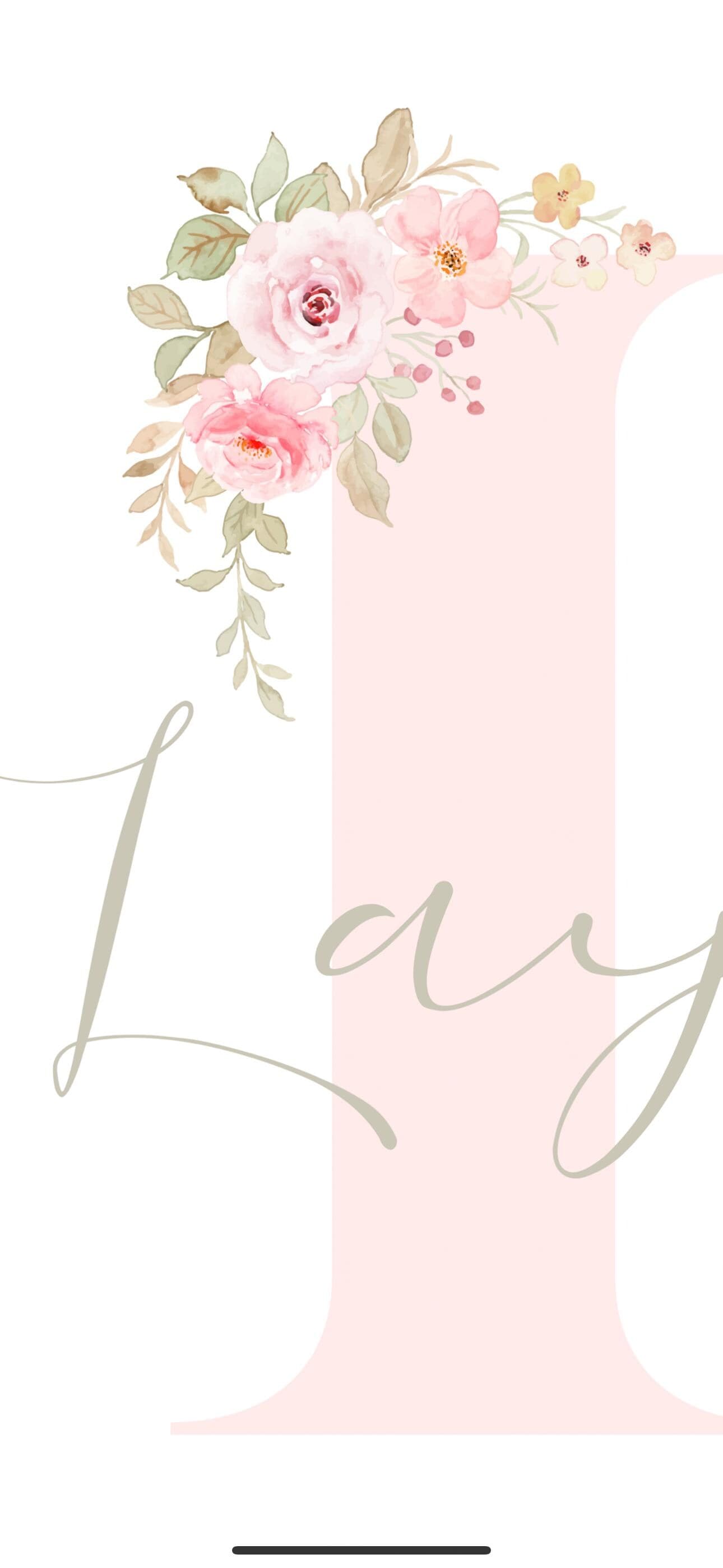 Custom Floral Initial Nursery Print: Personalized Baby Girl Decor (PDF) - image 3