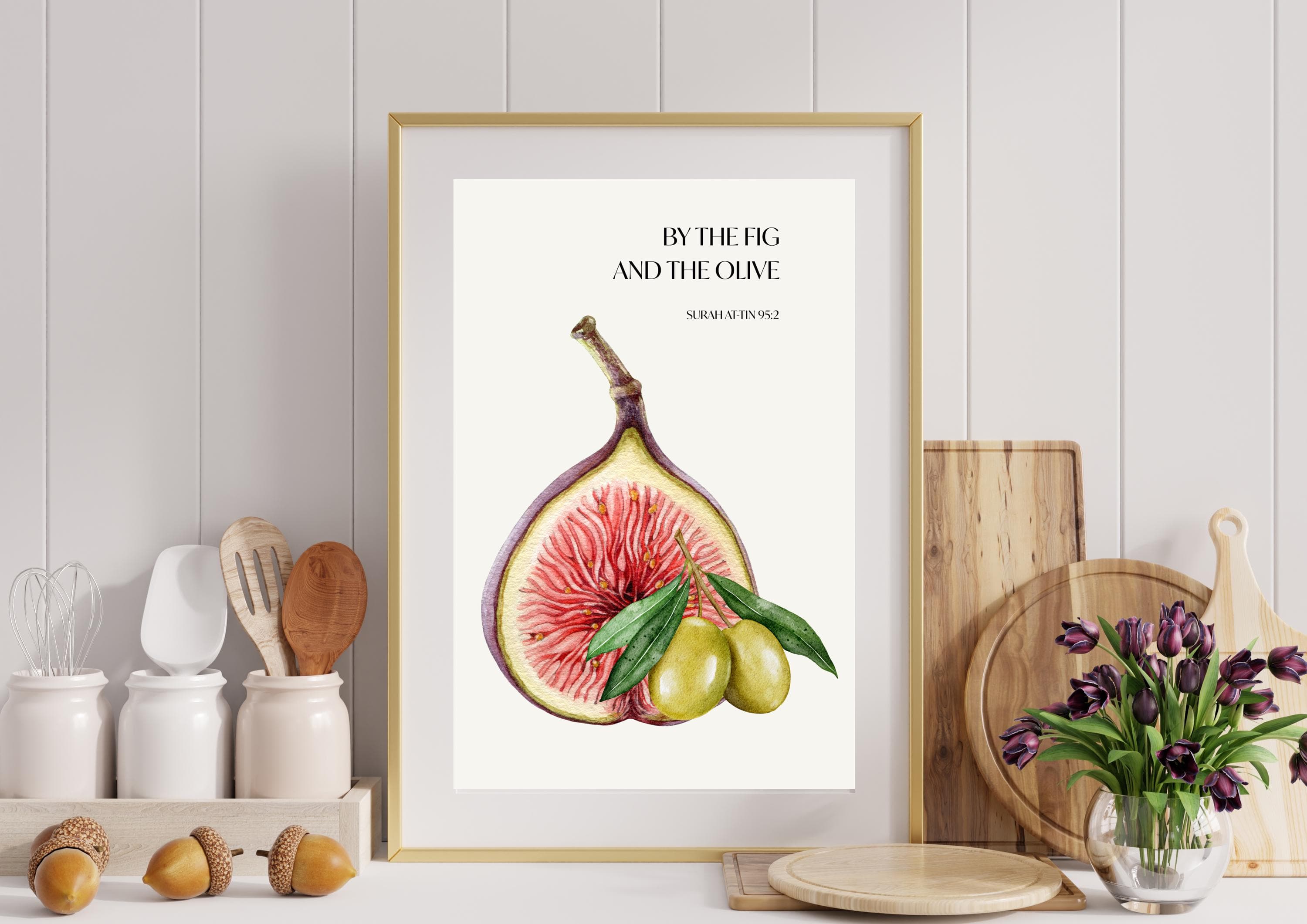 Islamic Ramadan Kitchen Print | Fig and Olive, Quran Botanical Art (Digital Download) - image 5