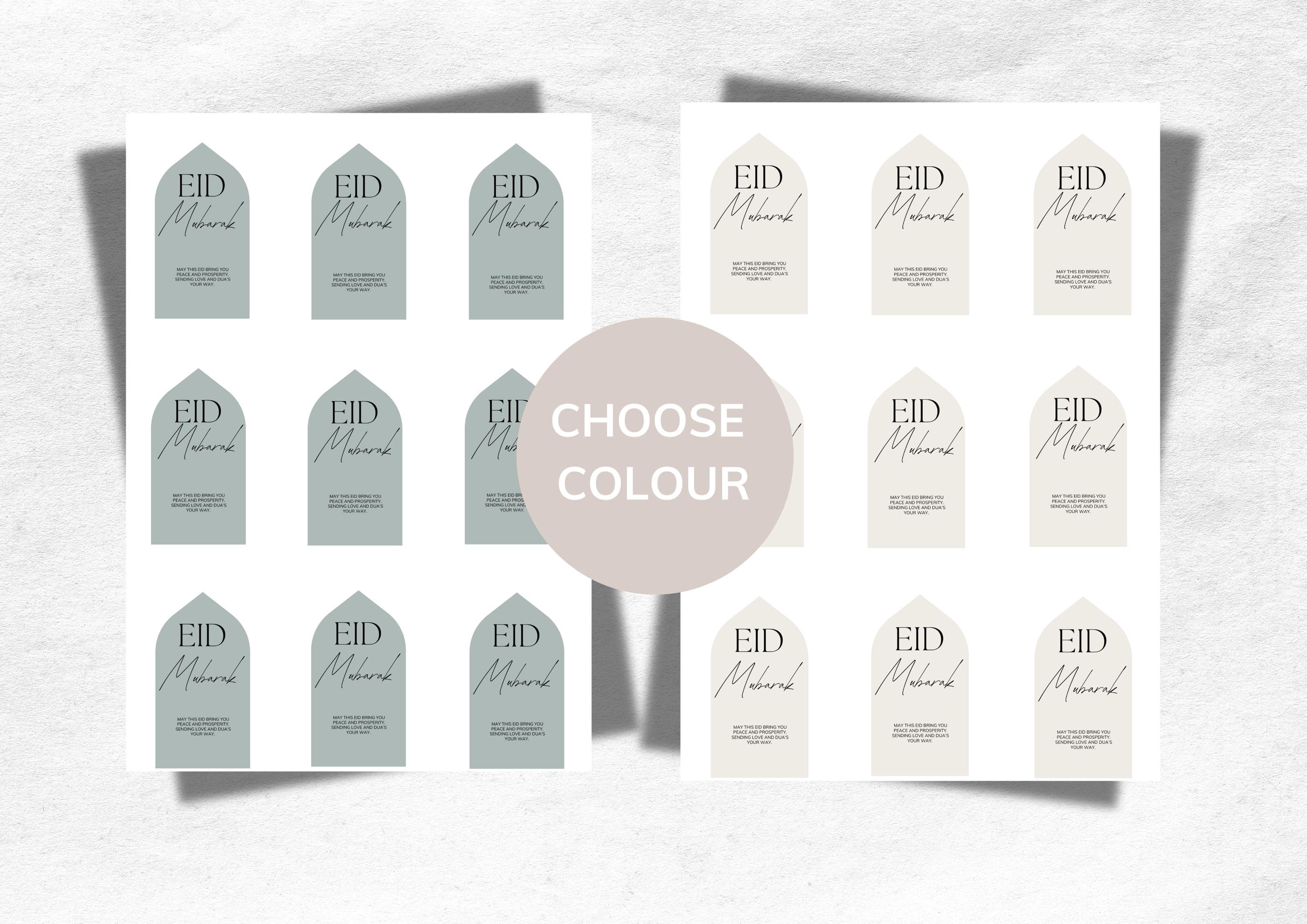 Personalised Eid Mubarak Gift Tags | Custom Colour (Digital Download) - image 4