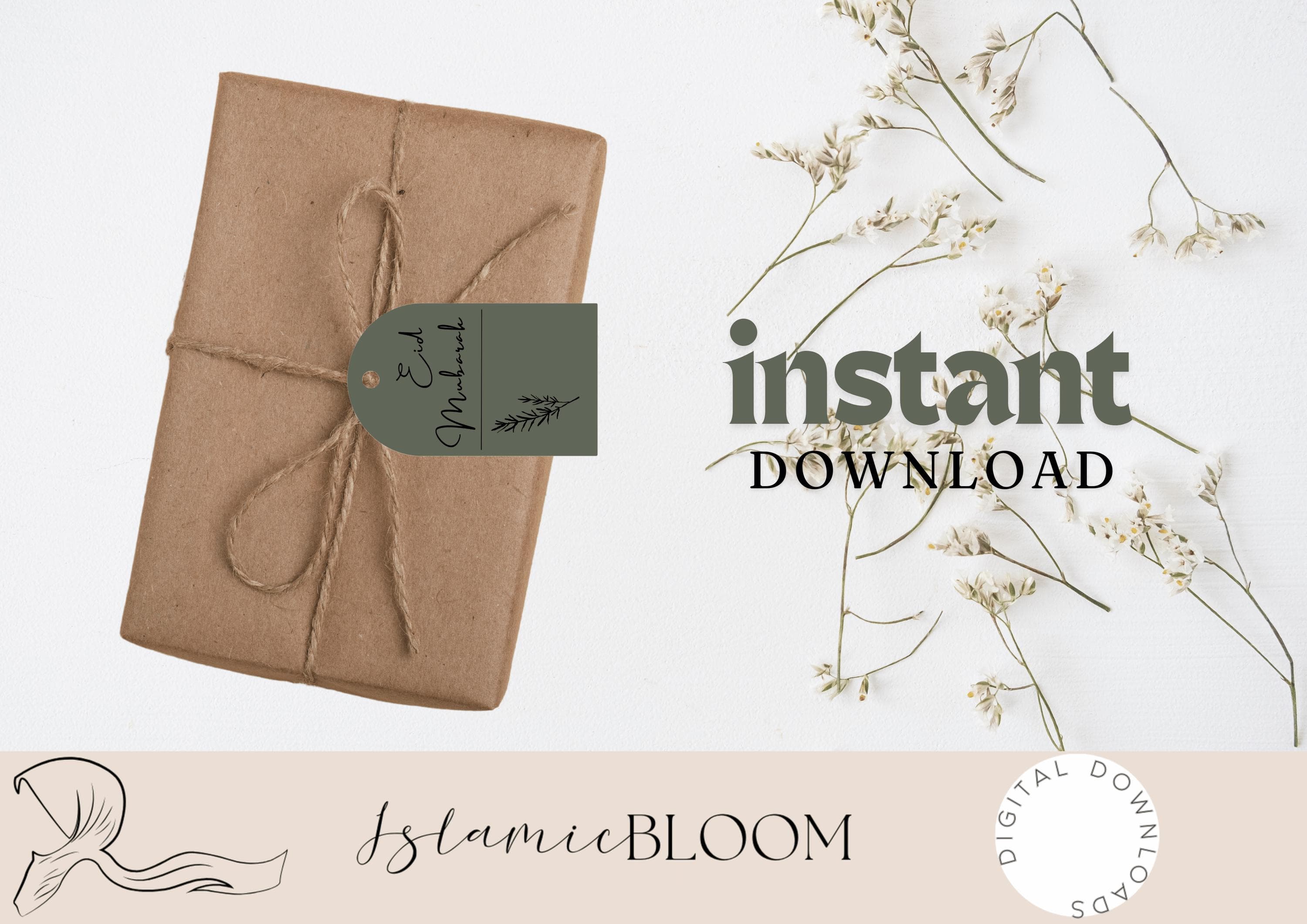 Eid Mubarak Gift Tags | Minimalist Design Printable Digital Download (A4) - image 4