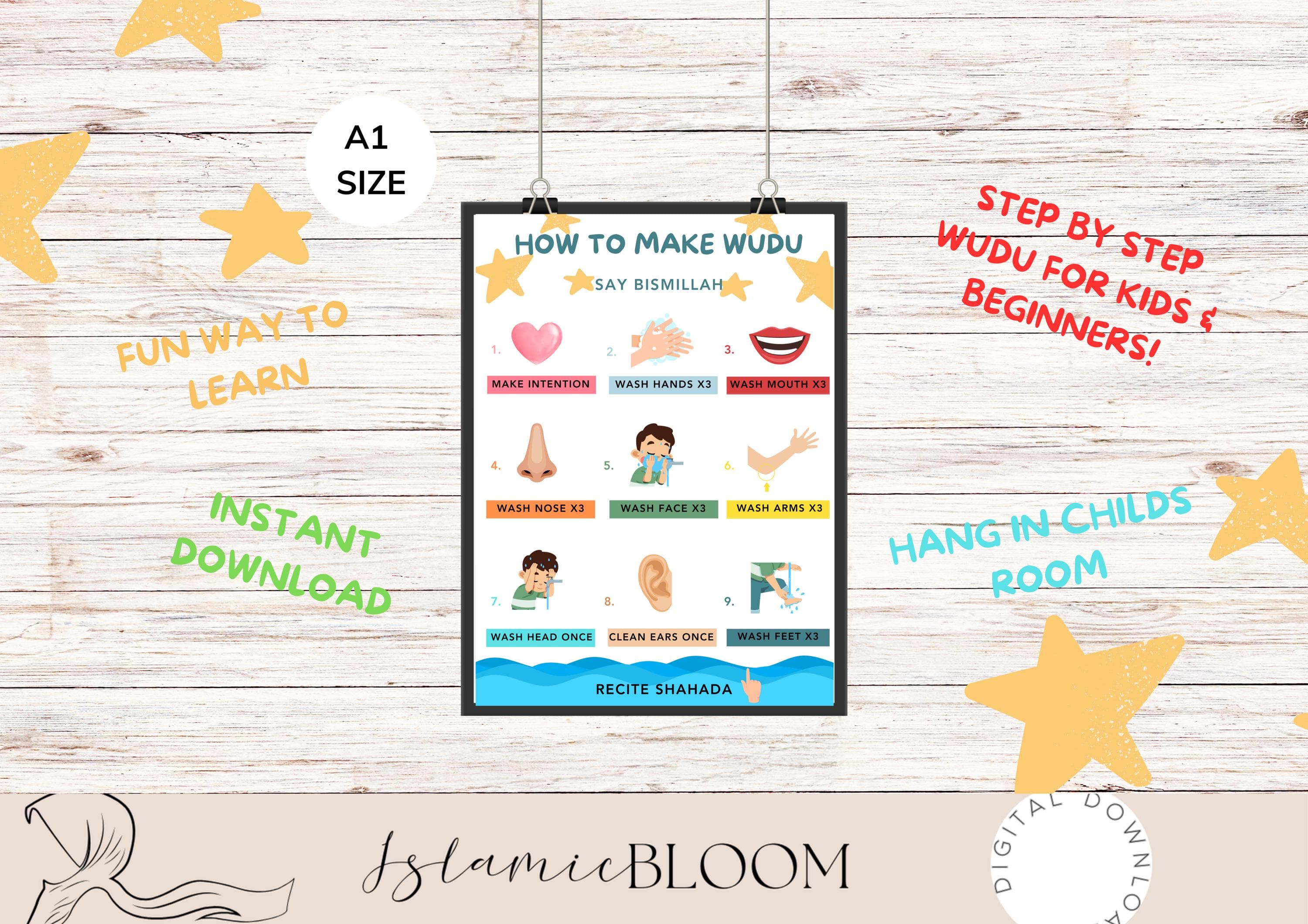Wudu Steps Guide | Islamic Kids Learning, Muslim Beginners (Digital Download)