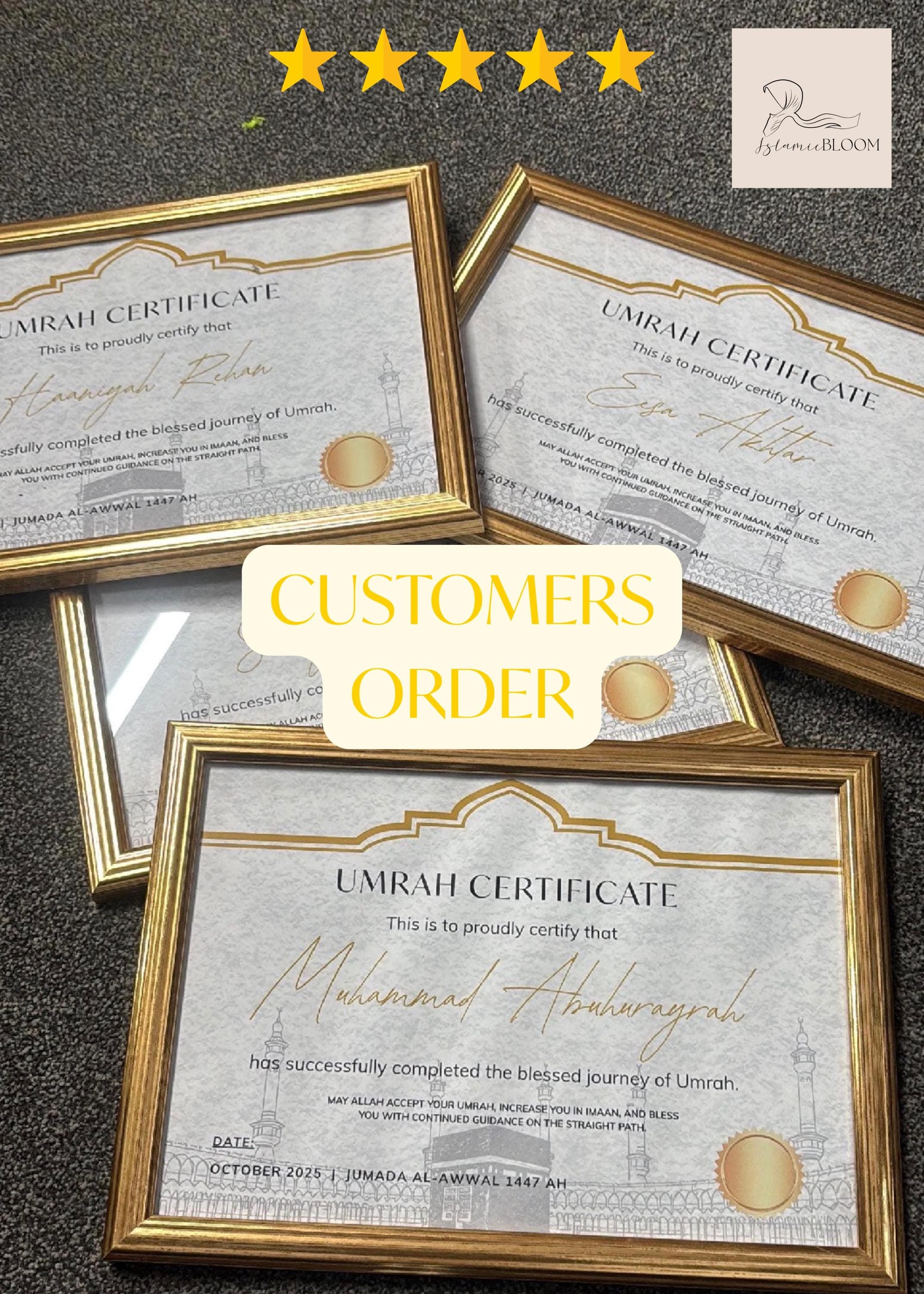 Personalised Umrah Certificate | Islamic Gift, Hajj Option (Digital Download) - image 3