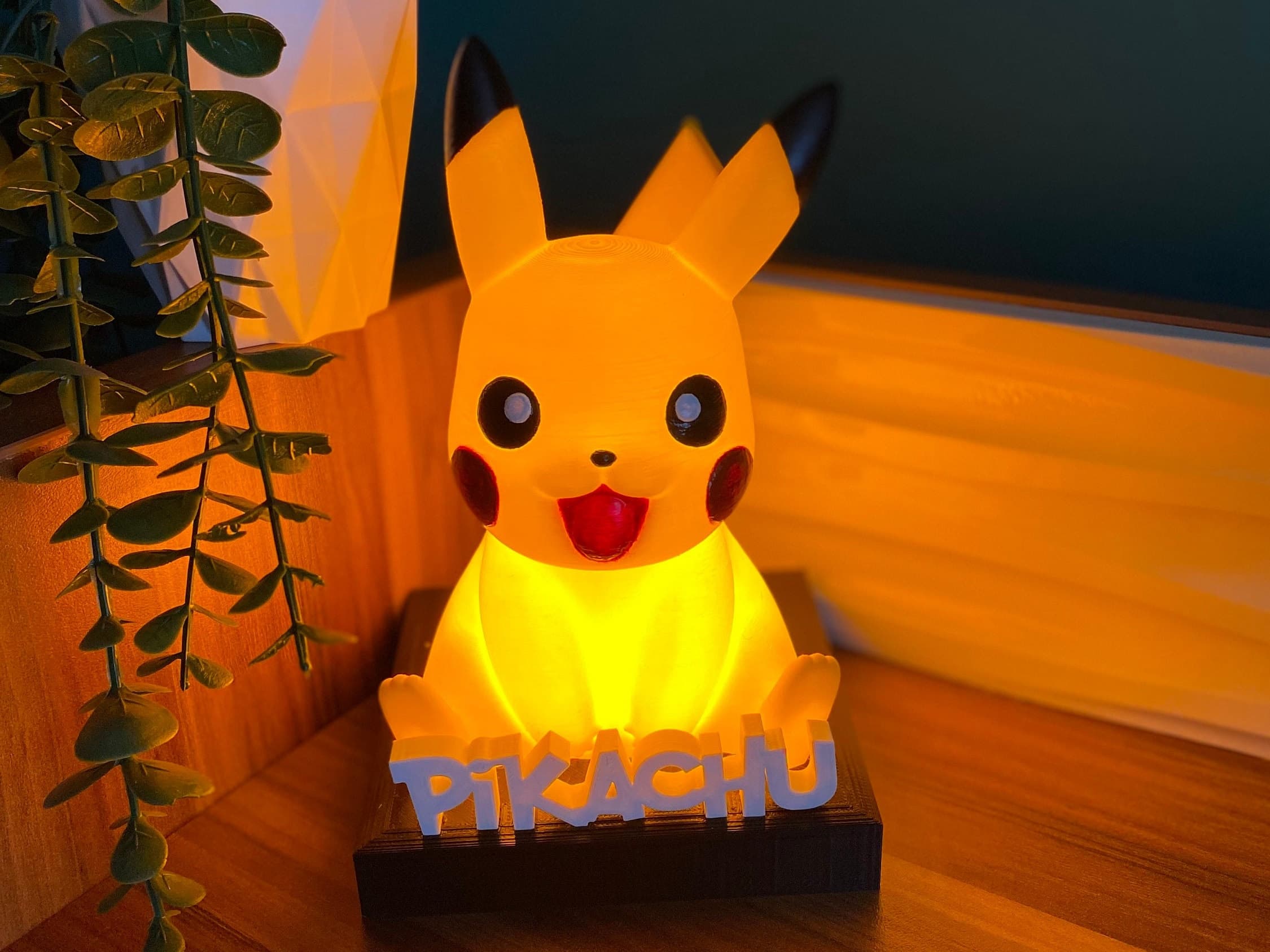 Personalized Name Designed Pikachu Night Lamp: Kids Room Decor Lamp