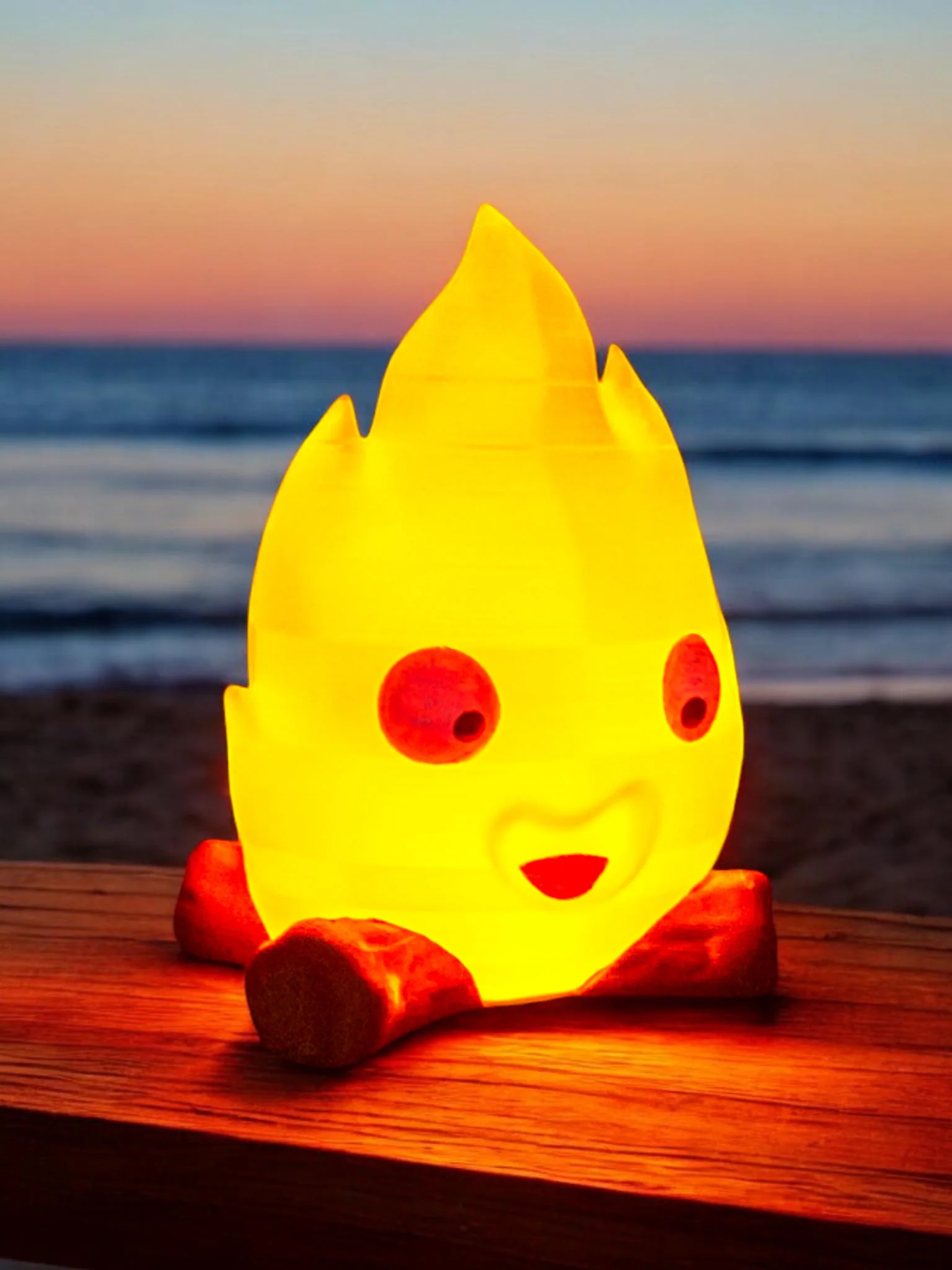 Portable Campfire-Themed Battery-Powered Lamp - Night Light & Desk Lantern