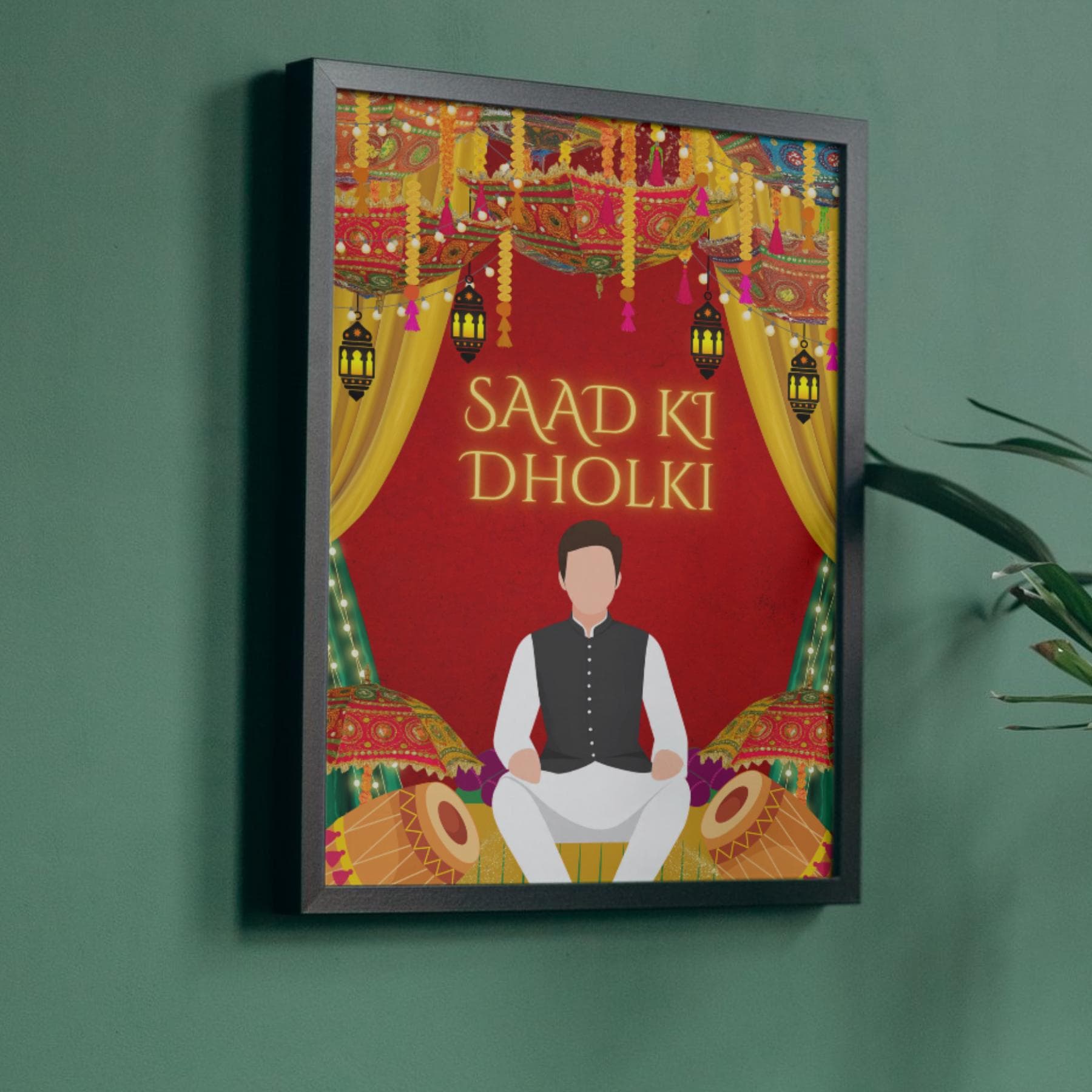 Custom Dholki Welcome Sign: Mehndi Night Decor (Digital Download) - image 3