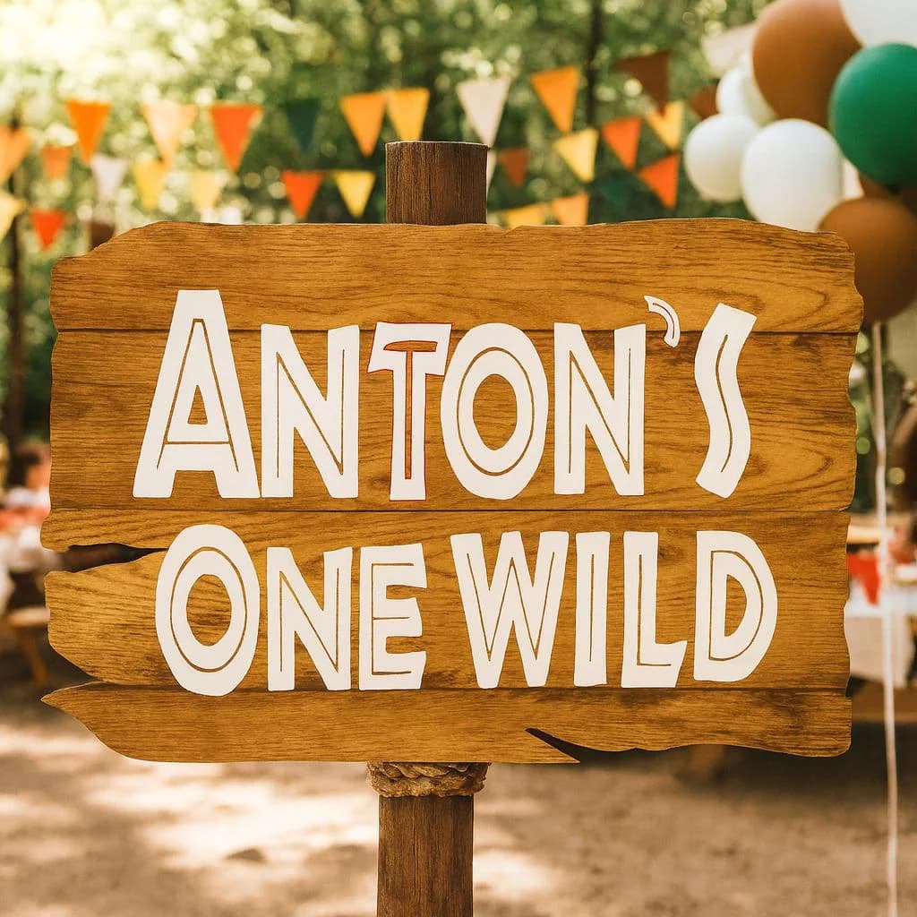 Safari Birthday Welcome Sign, Wild One Party Decor (Editable Printable Sign)