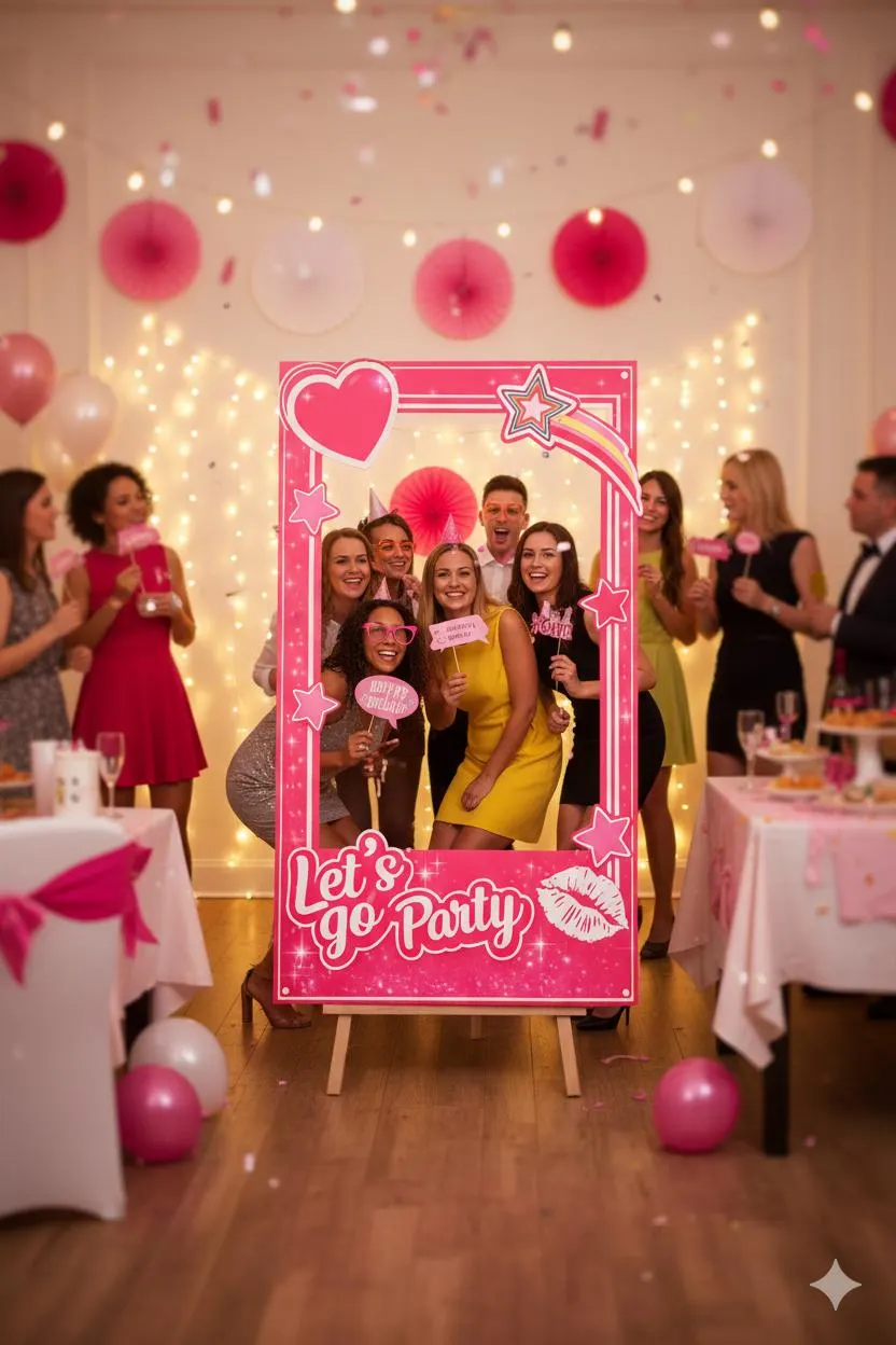 Pink Party Photo Booth Frame | 5ft Tall, Birthday, Bachelorette (Digital Download) - image 5