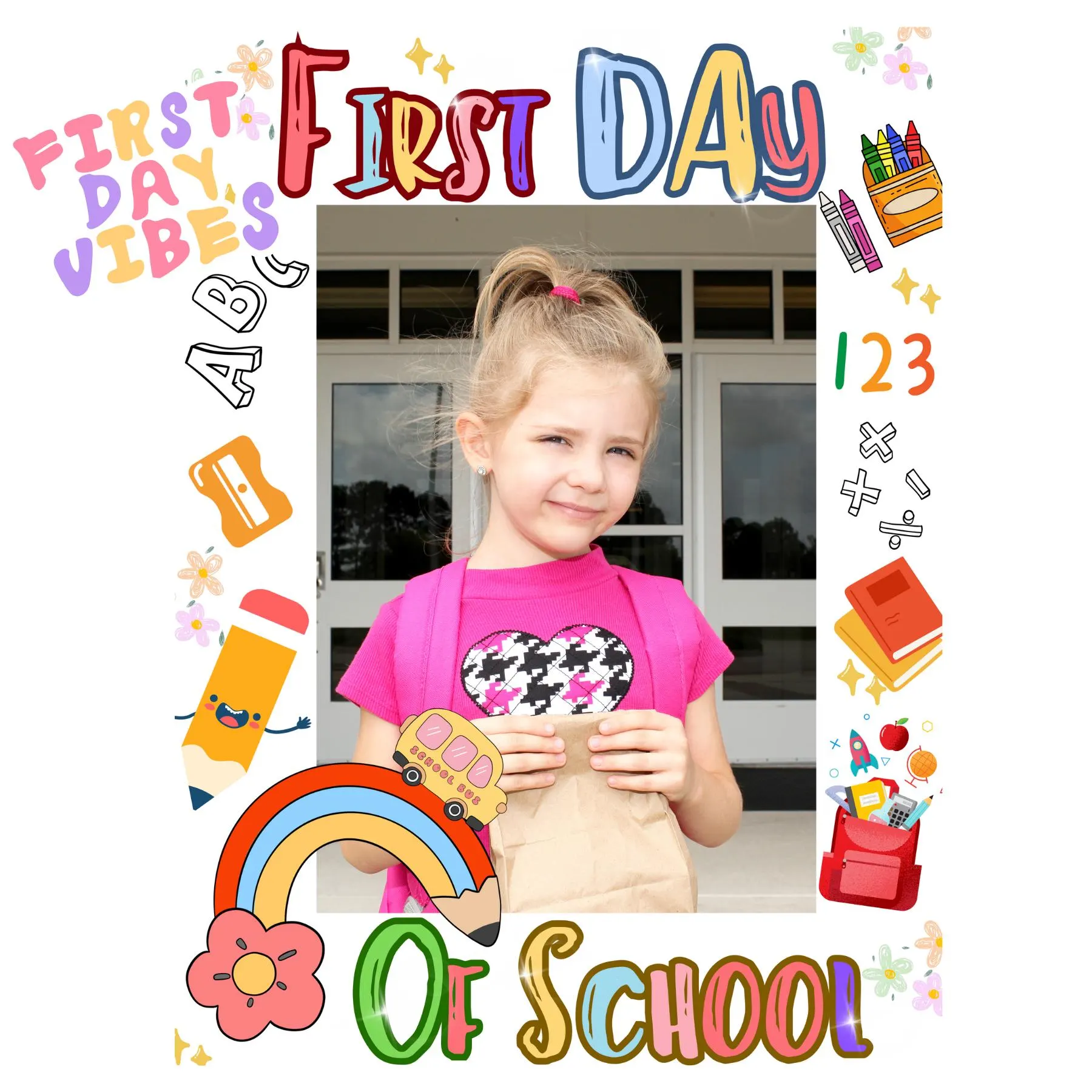 First Day of School Photo Booth Frame: Chalkboard Sign (Digital Download) - image 4