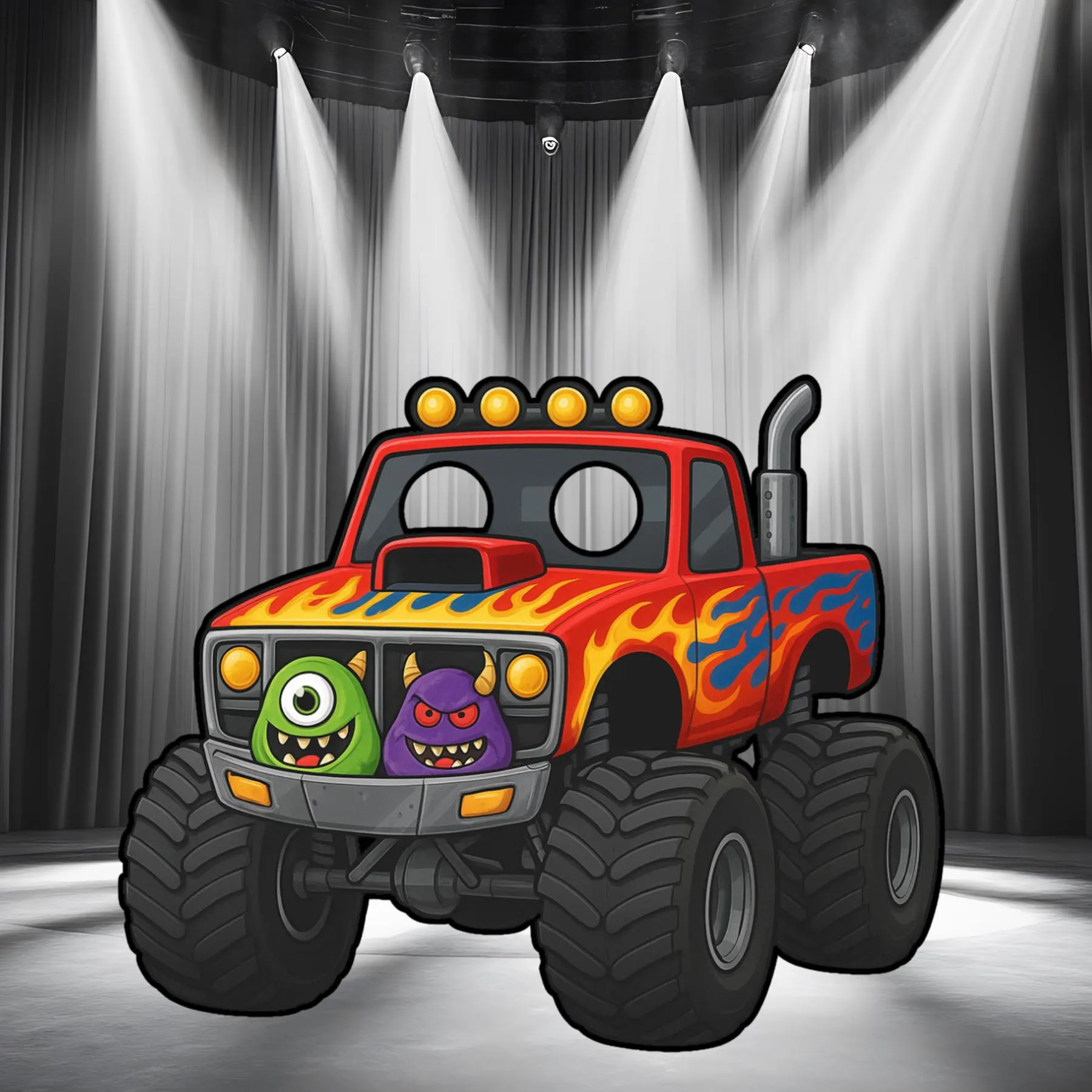 Monster Truck Photo Booth Cutout PNG | Kids Birthday Party Monster Truck Standee | Truck Photo Prop Printable 300 DPI - image 3