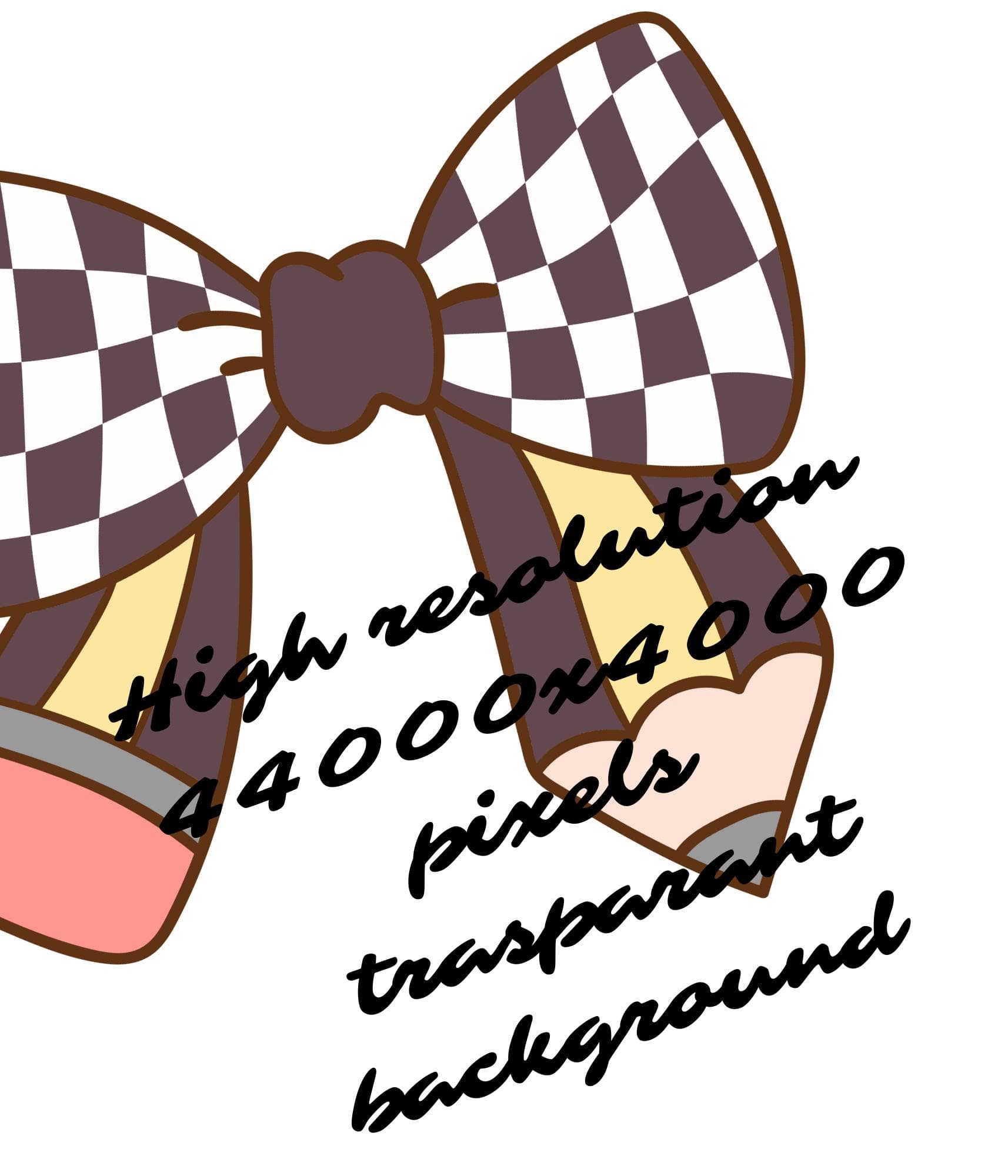 Pencil Bow Clipart PNG Set: Kawaii Stationery Digital Download - image 4
