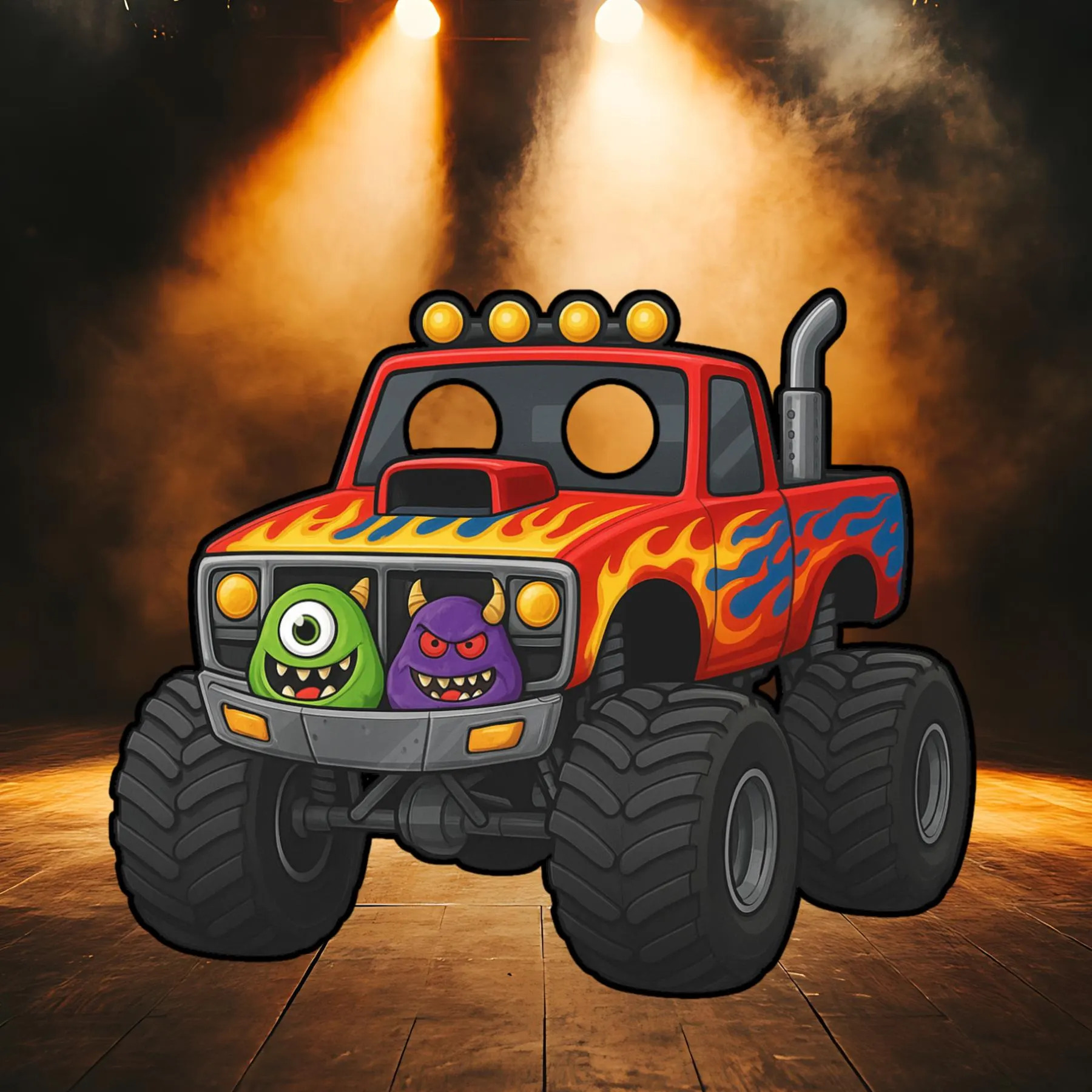 Monster Truck Photo Booth Cutout PNG | Kids Birthday Party Monster Truck Standee | Truck Photo Prop Printable 300 DPI