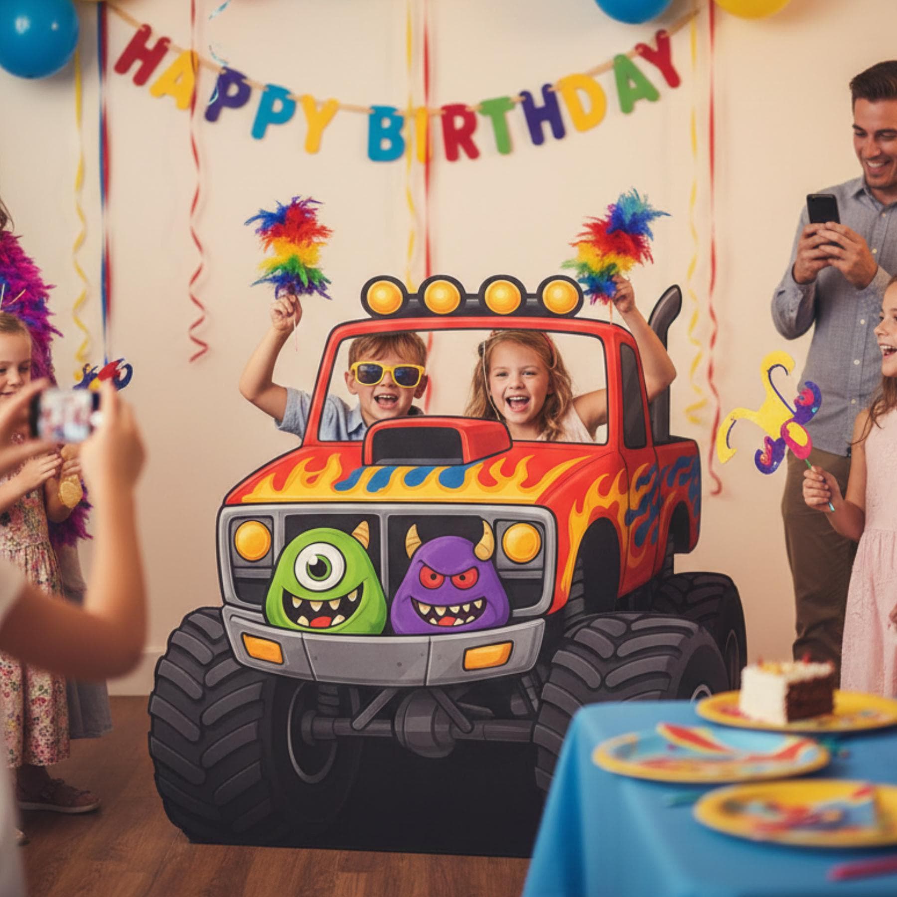 Monster Truck Photo Booth Cutout PNG | Kids Birthday Party Monster Truck Standee | Truck Photo Prop Printable 300 DPI - image 5