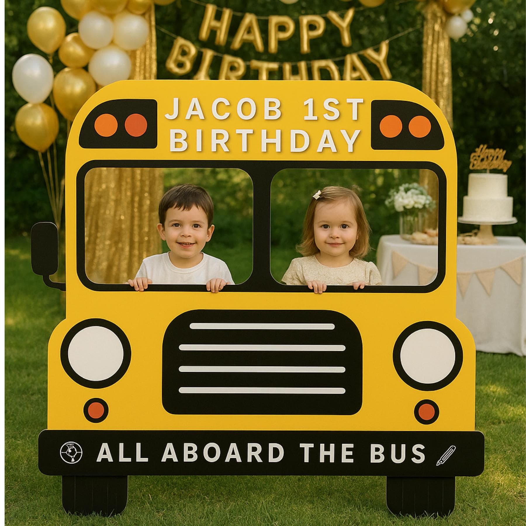 School Bus Birthday Photo Booth Prop: Custom Kids Party Decoration - image 3