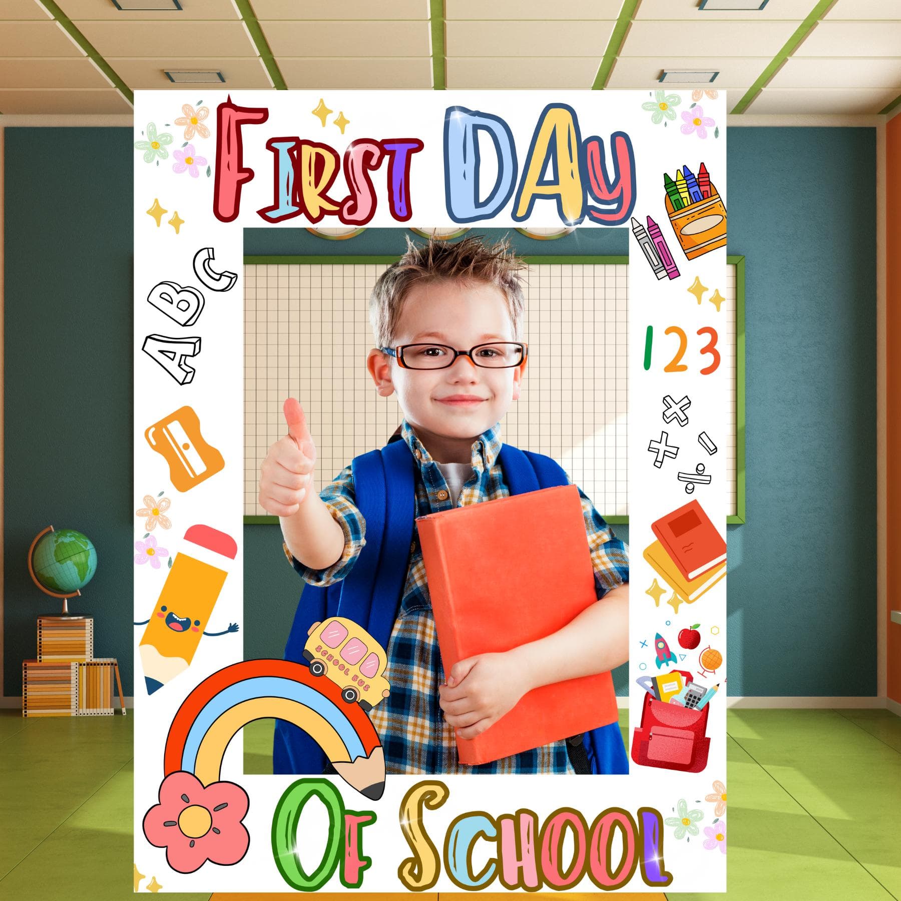 First Day of School Photo Booth Frame: Chalkboard Sign (Digital Download)