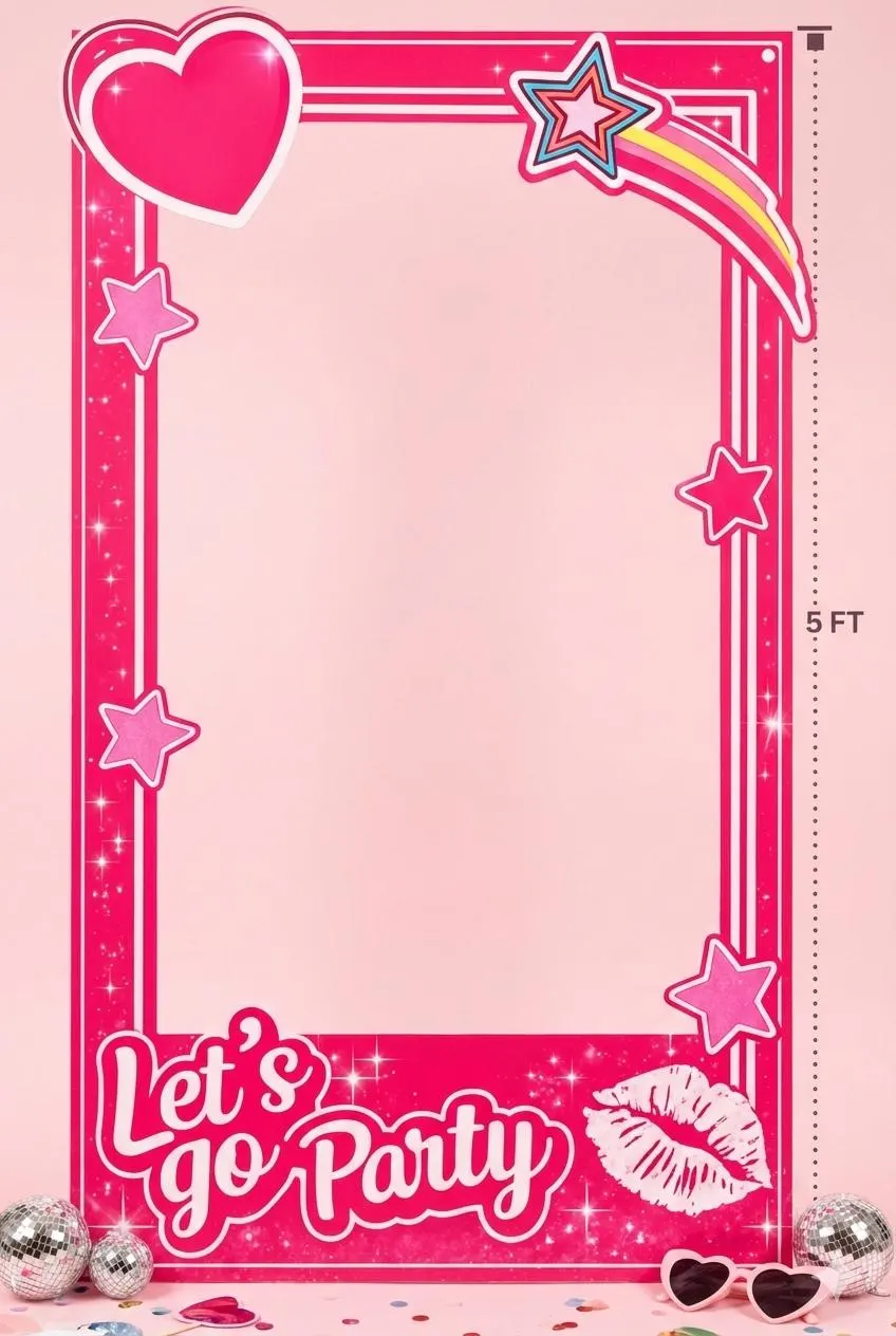Pink Party Photo Booth Frame | 5ft Tall, Birthday, Bachelorette (Digital Download) - image 3