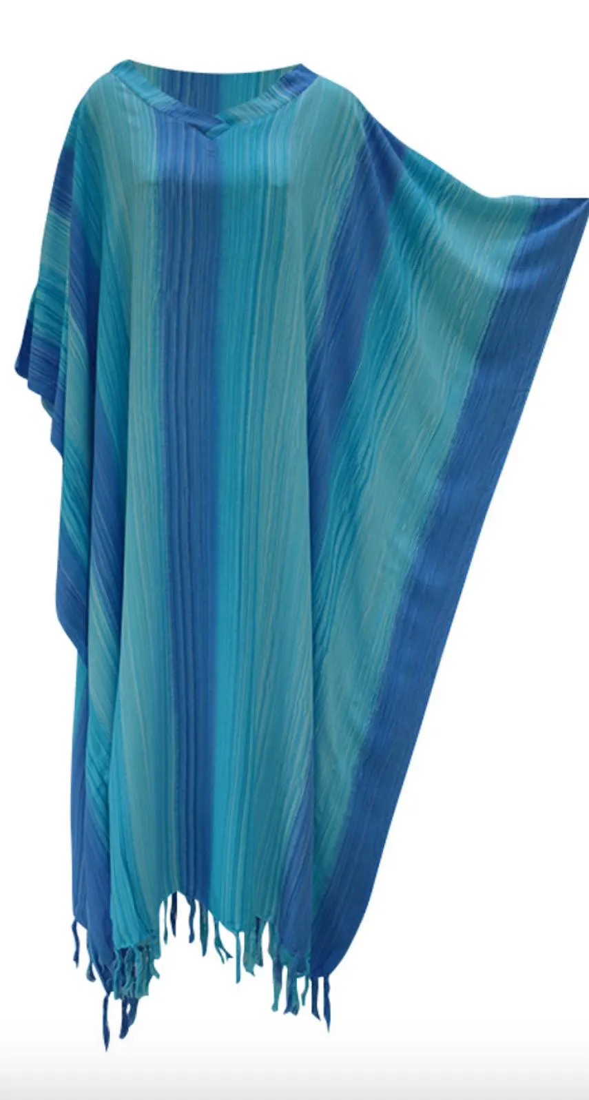 Handmade Stripey Batik Kaftan: Vibrant Ethnic Long Dress - image 4