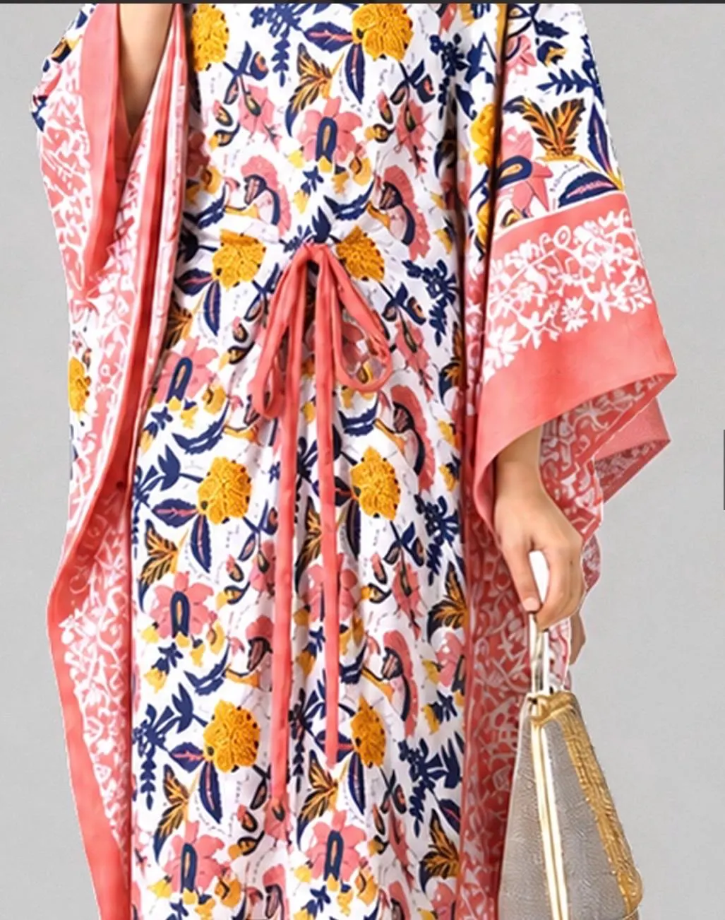 BUNGA Long Kaftan Plus Free Size 100% Cotton Full Length Tunic Blouse Ladies plus size - image 3