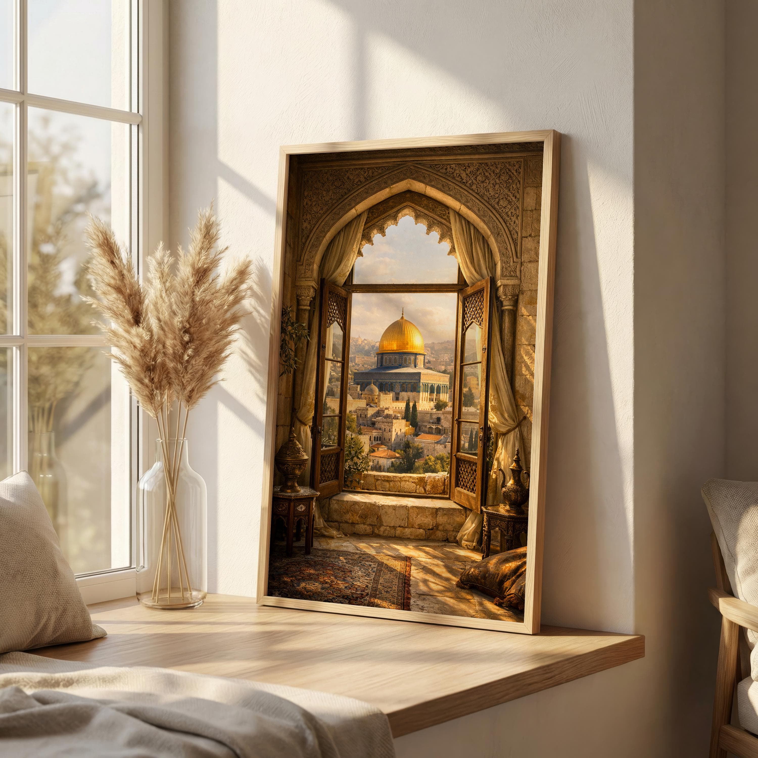 Window View of the Dome of the Rock, Al Aqsa Islamic Wall Art, Palestine Print, Muslim Gift - image 4